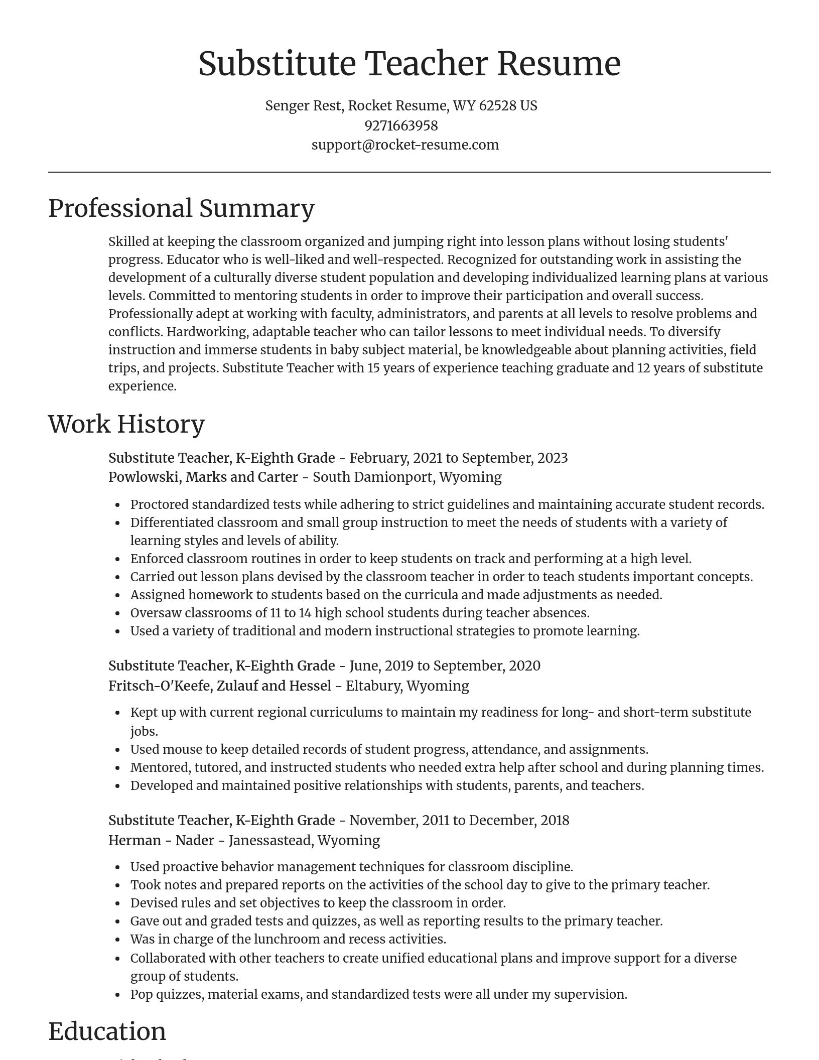 Focal Point resume template