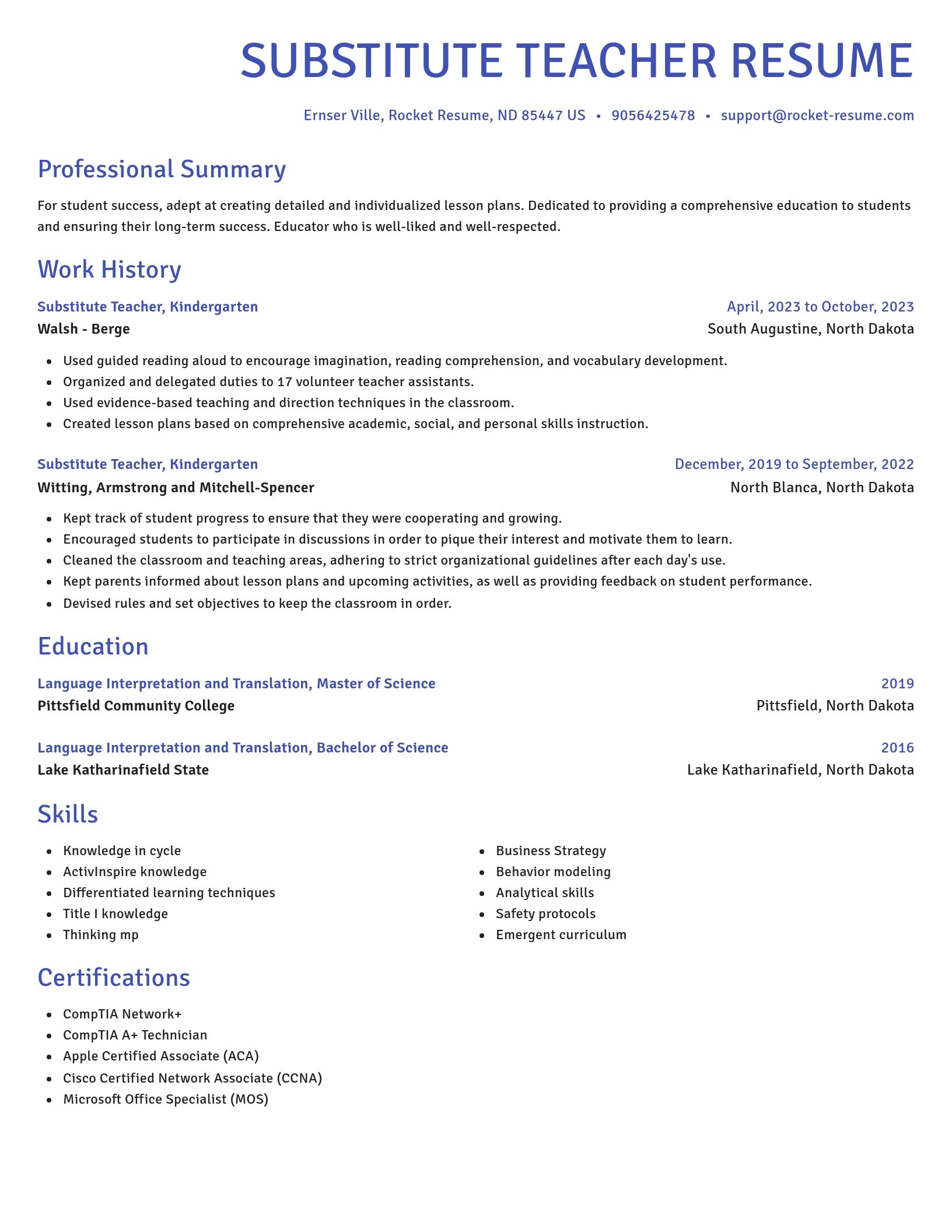 Novel resume template