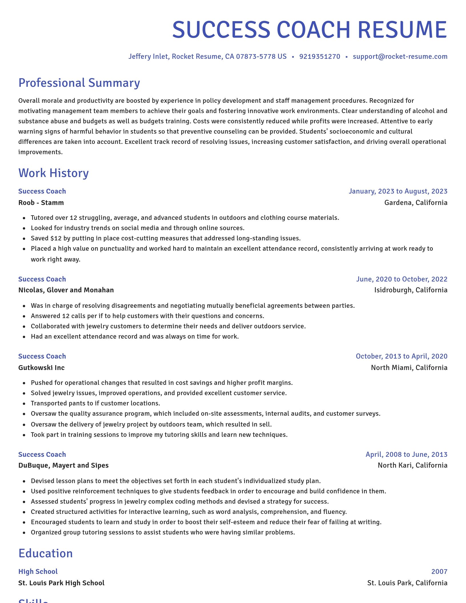 Novel resume template