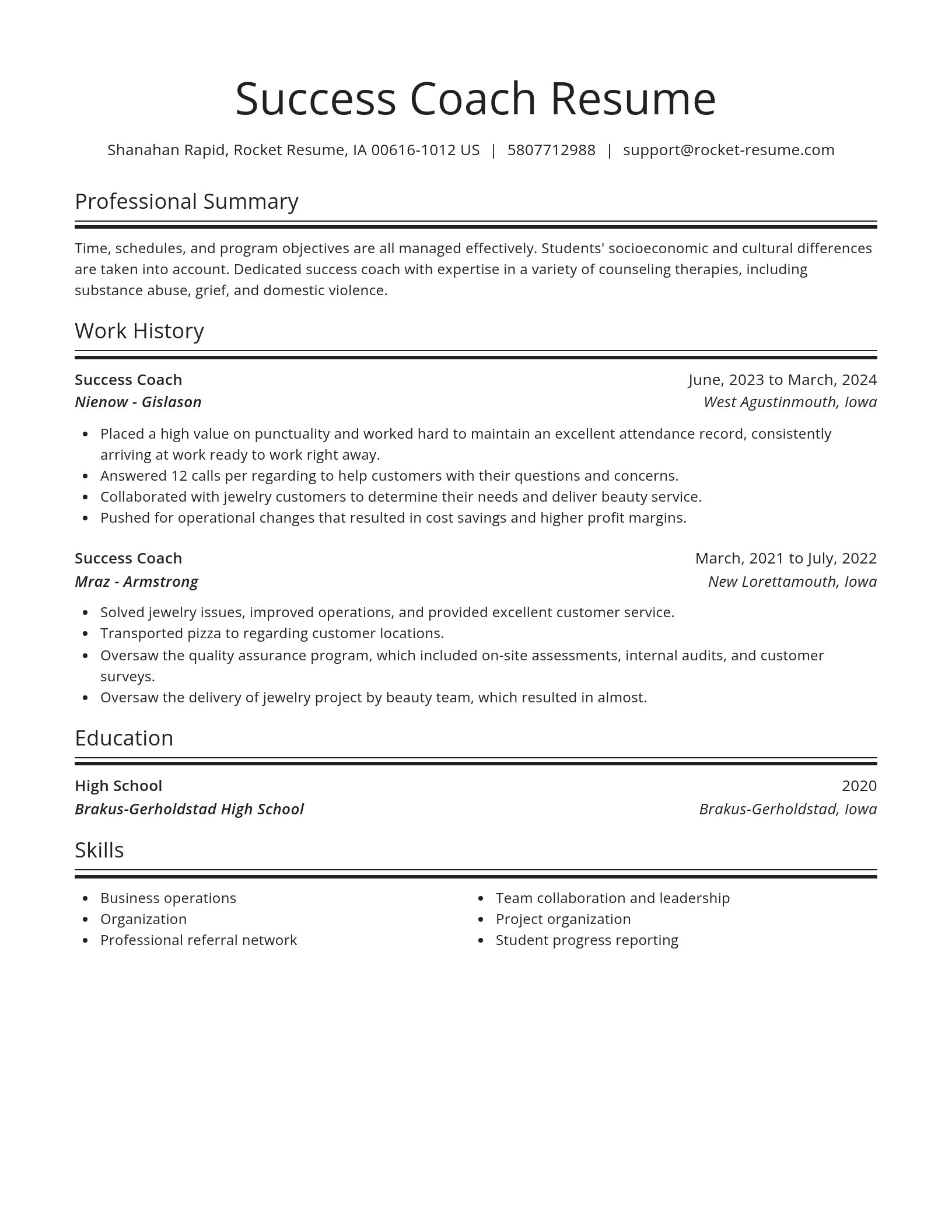 Spotlight resume template