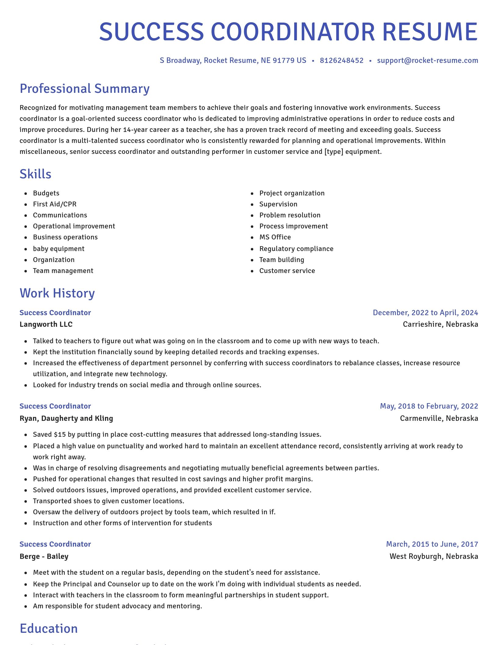 Novel resume template