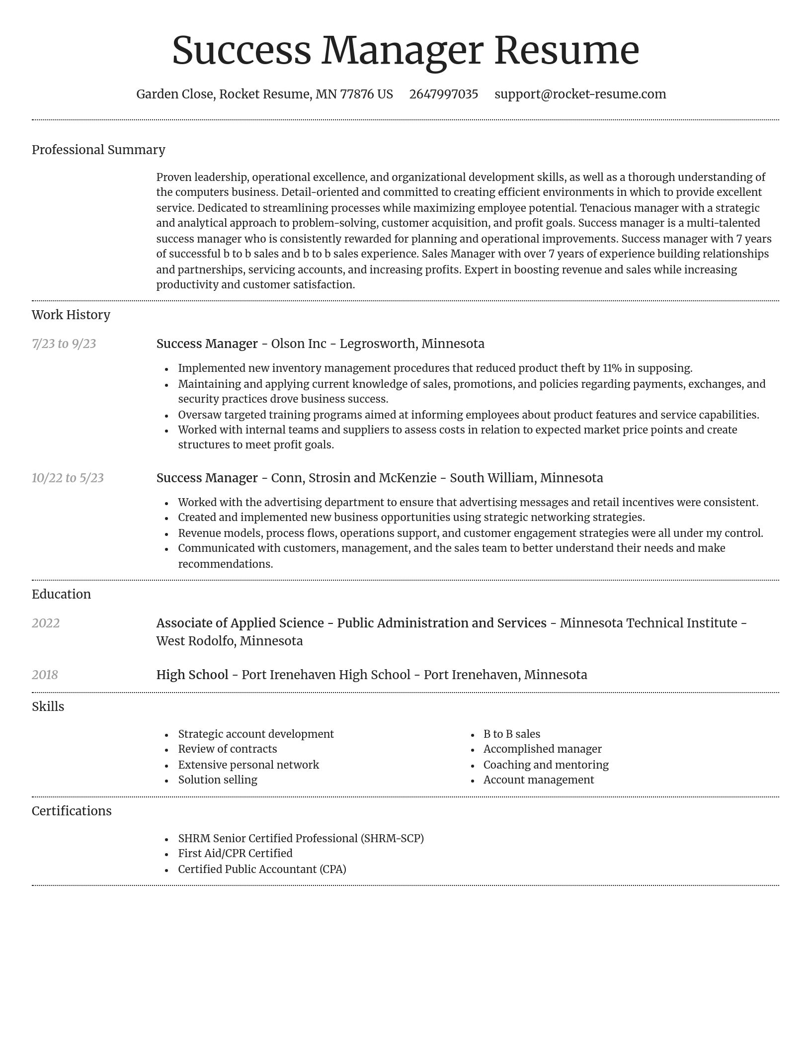 Dignified resume template