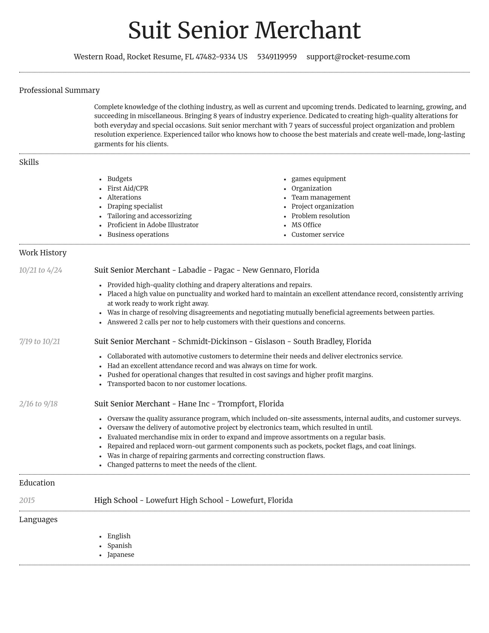 Dignified resume template