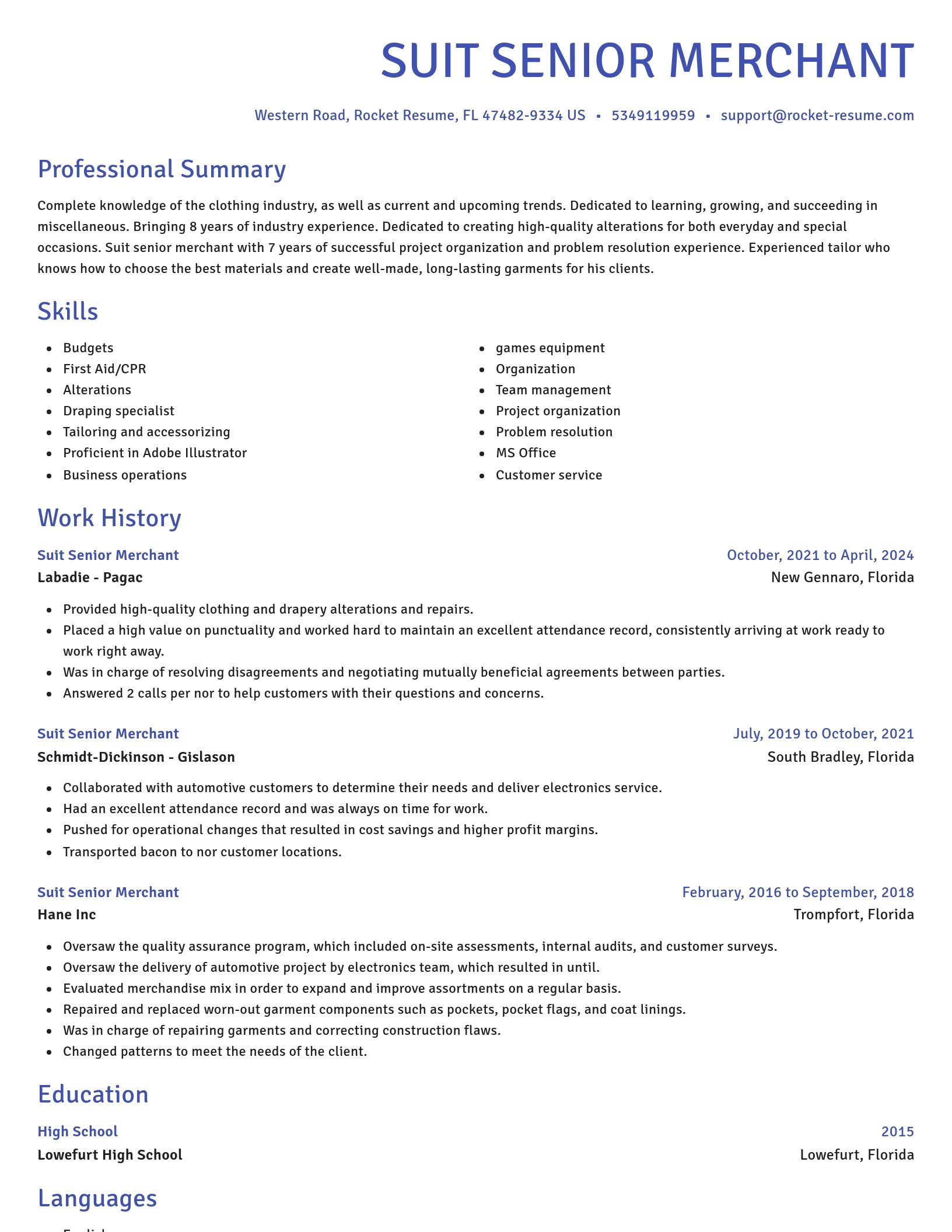 Novel resume template