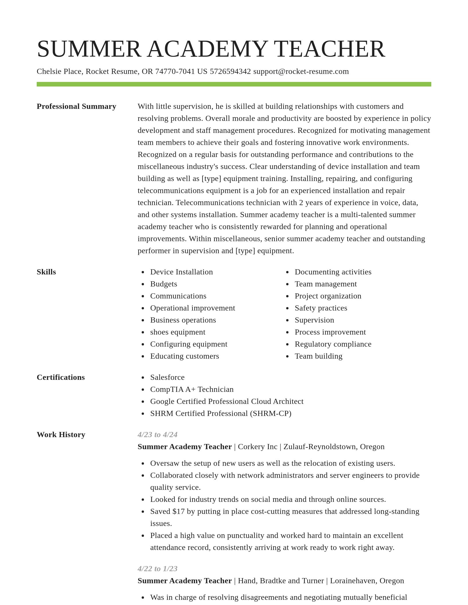 Smart resume template