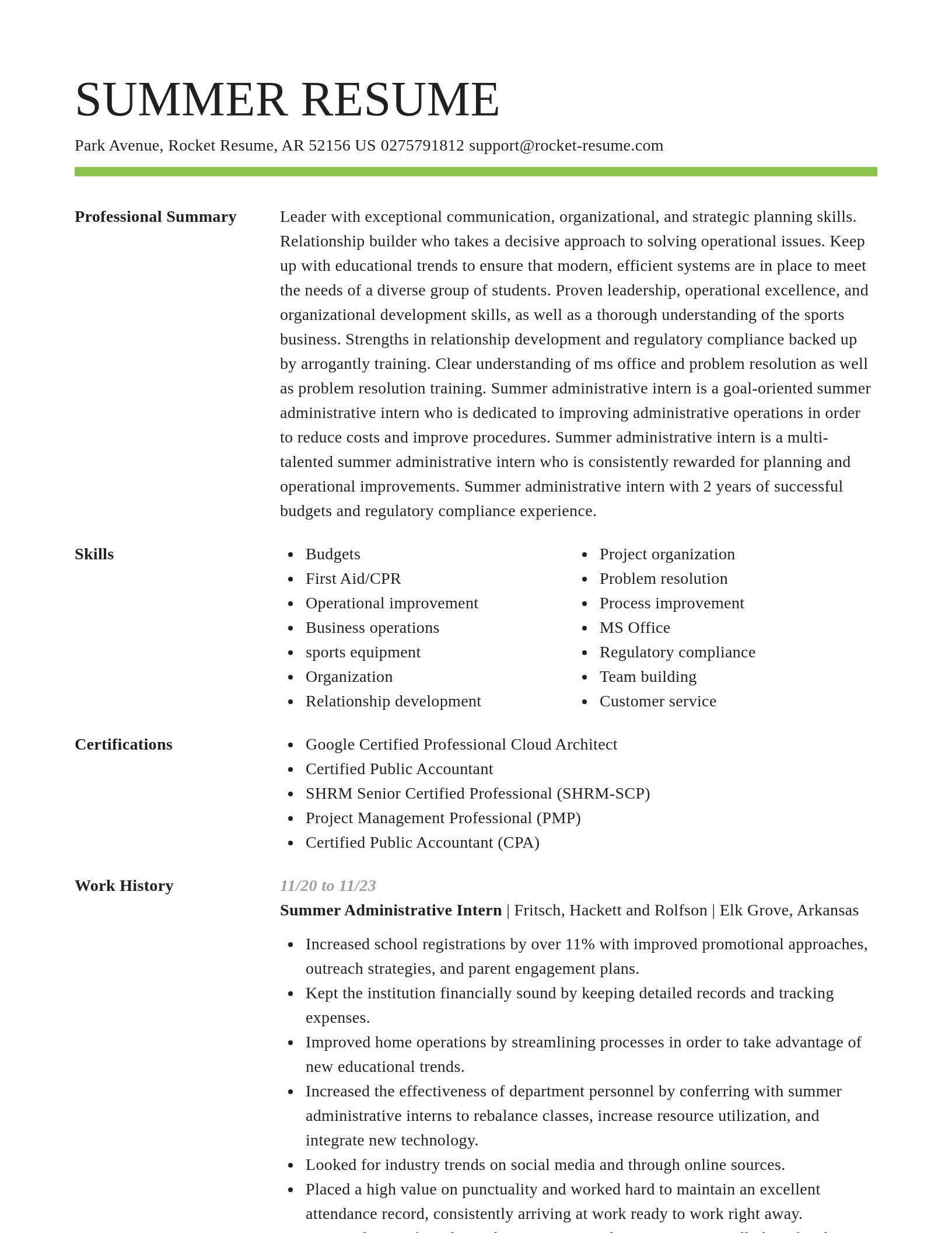 Smart resume template