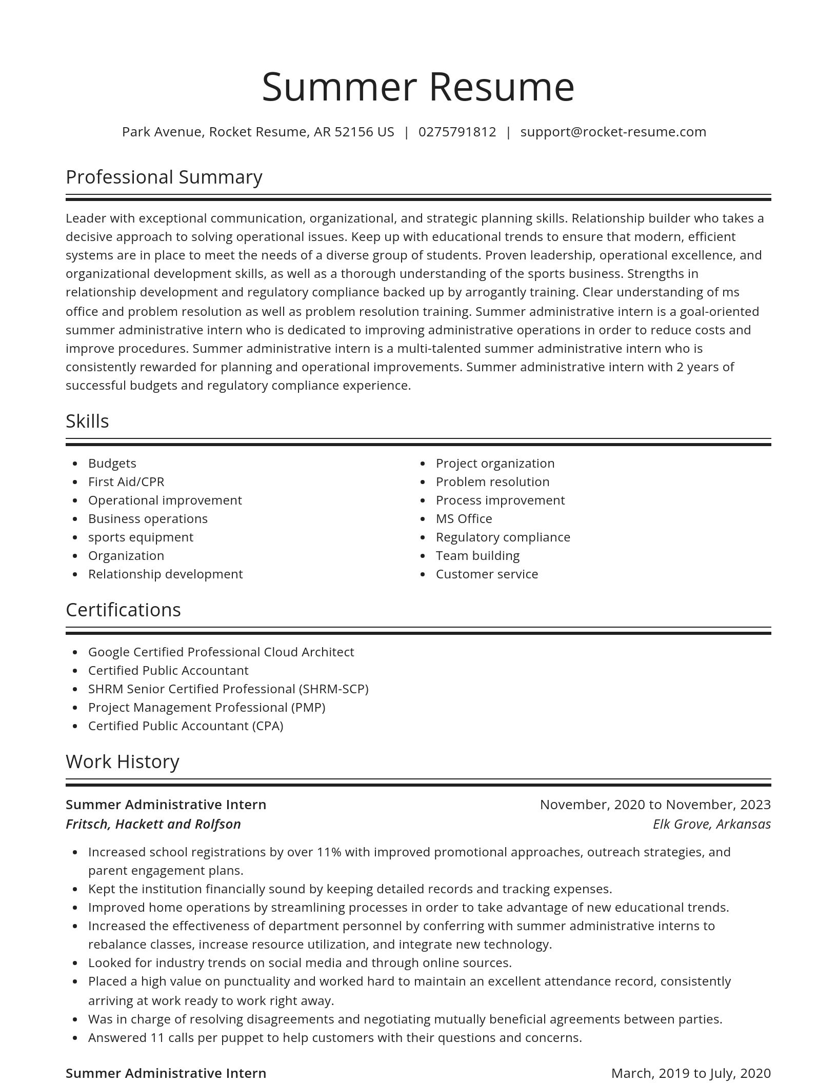 Spotlight resume template