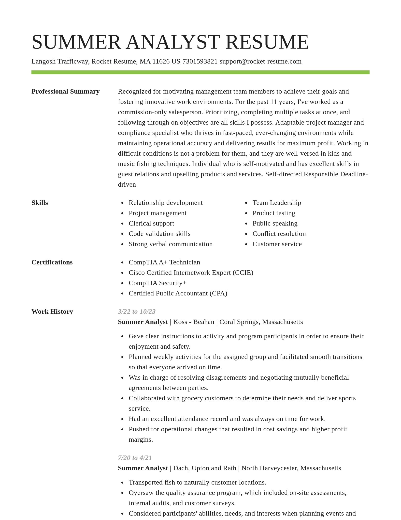 Smart resume template