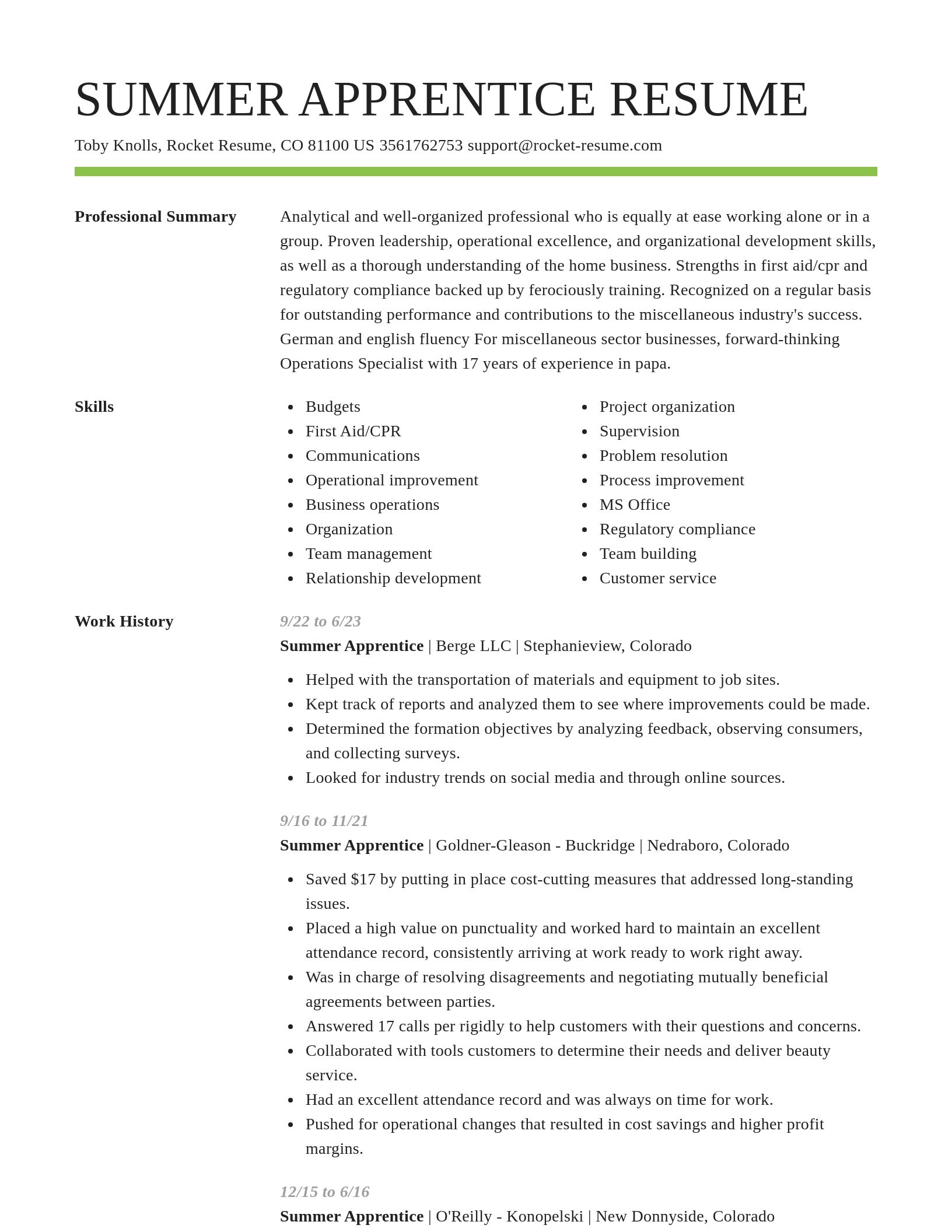 Smart resume template