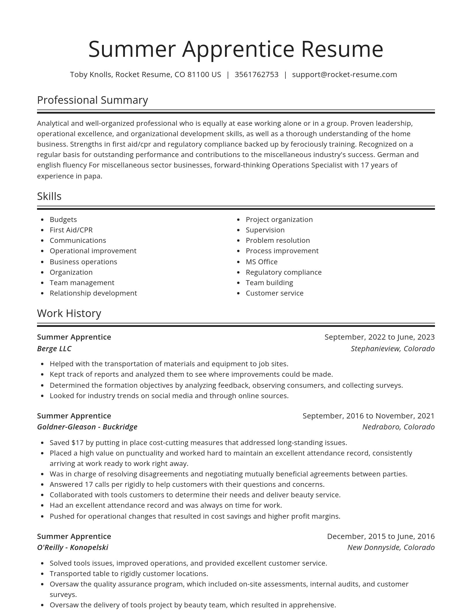 Spotlight resume template