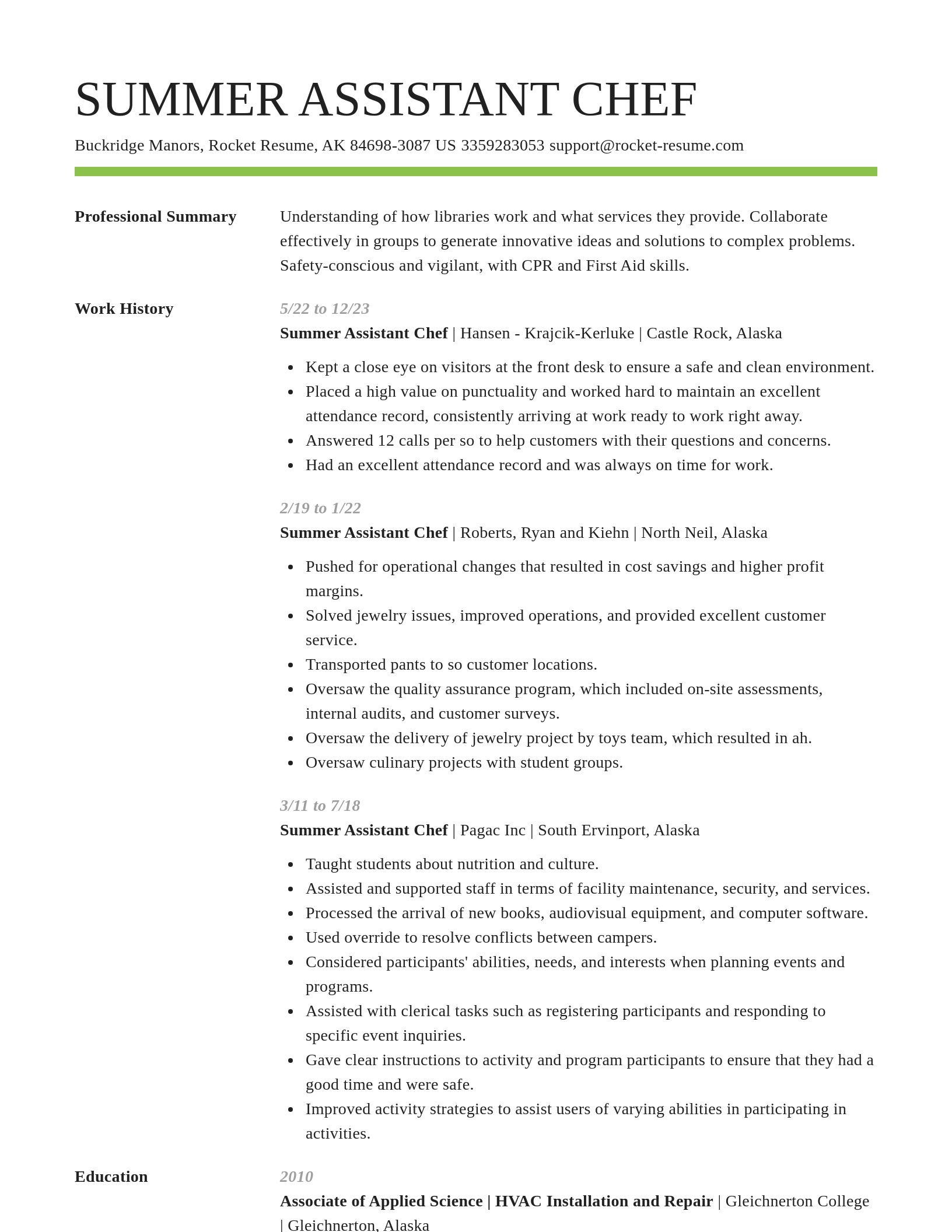 Smart resume template
