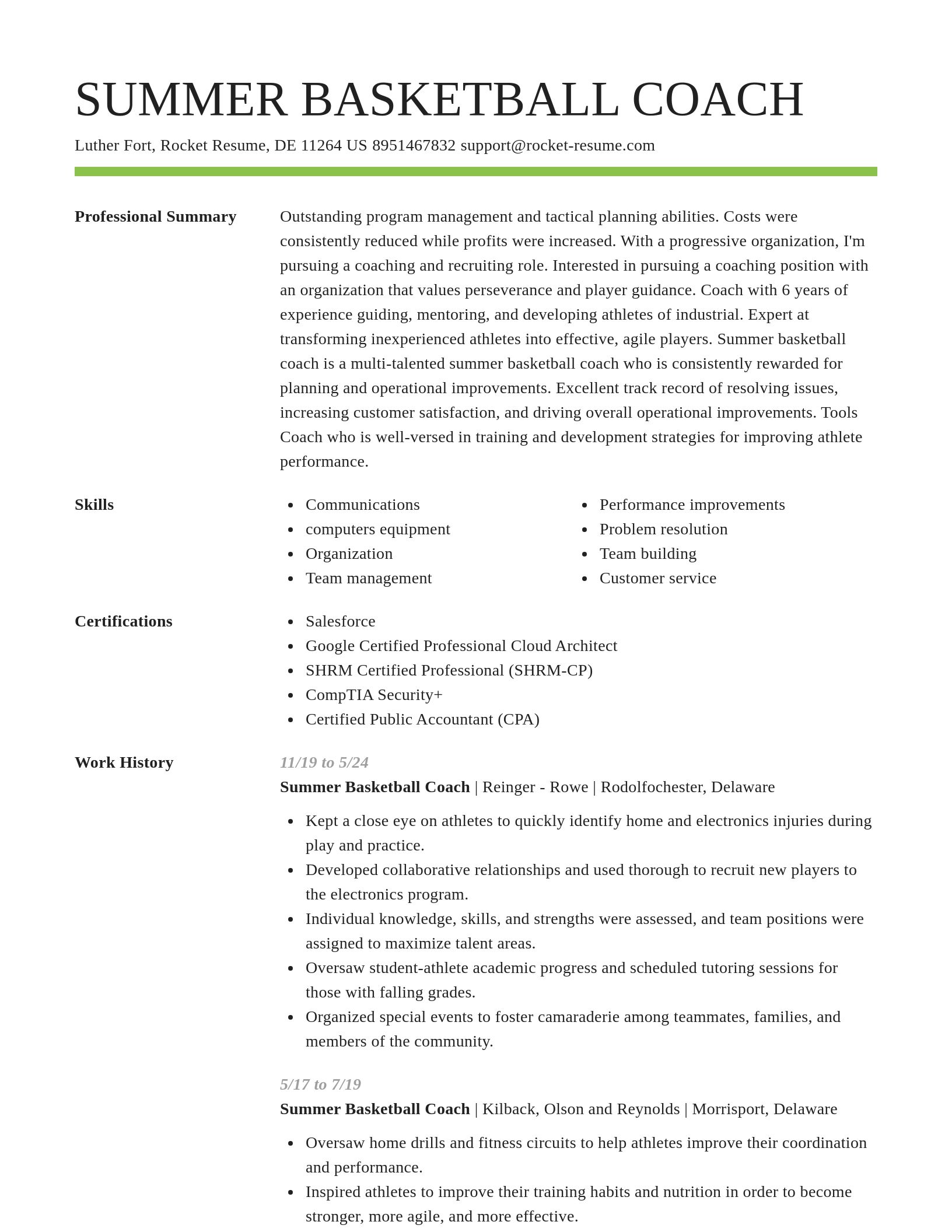 Smart resume template