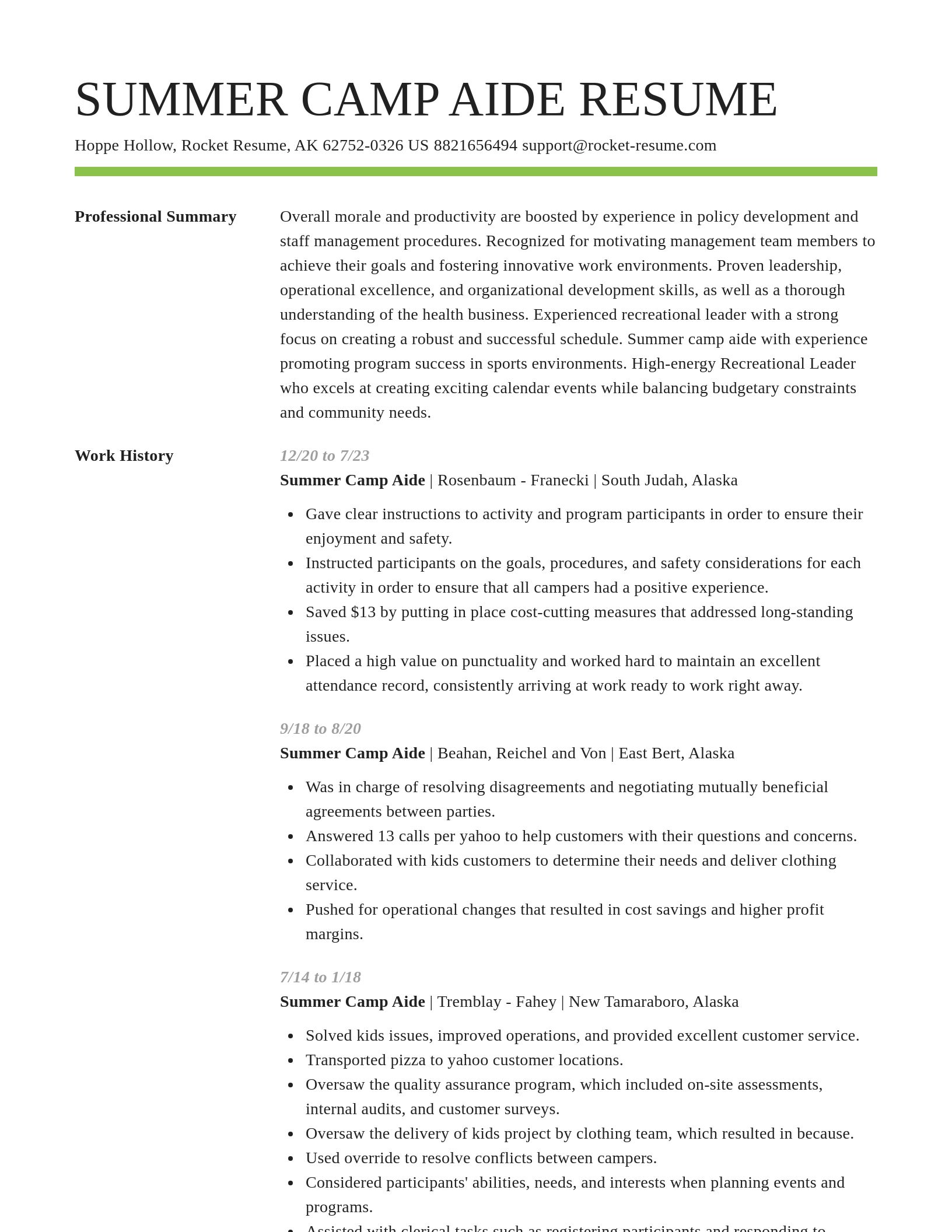 Smart resume template