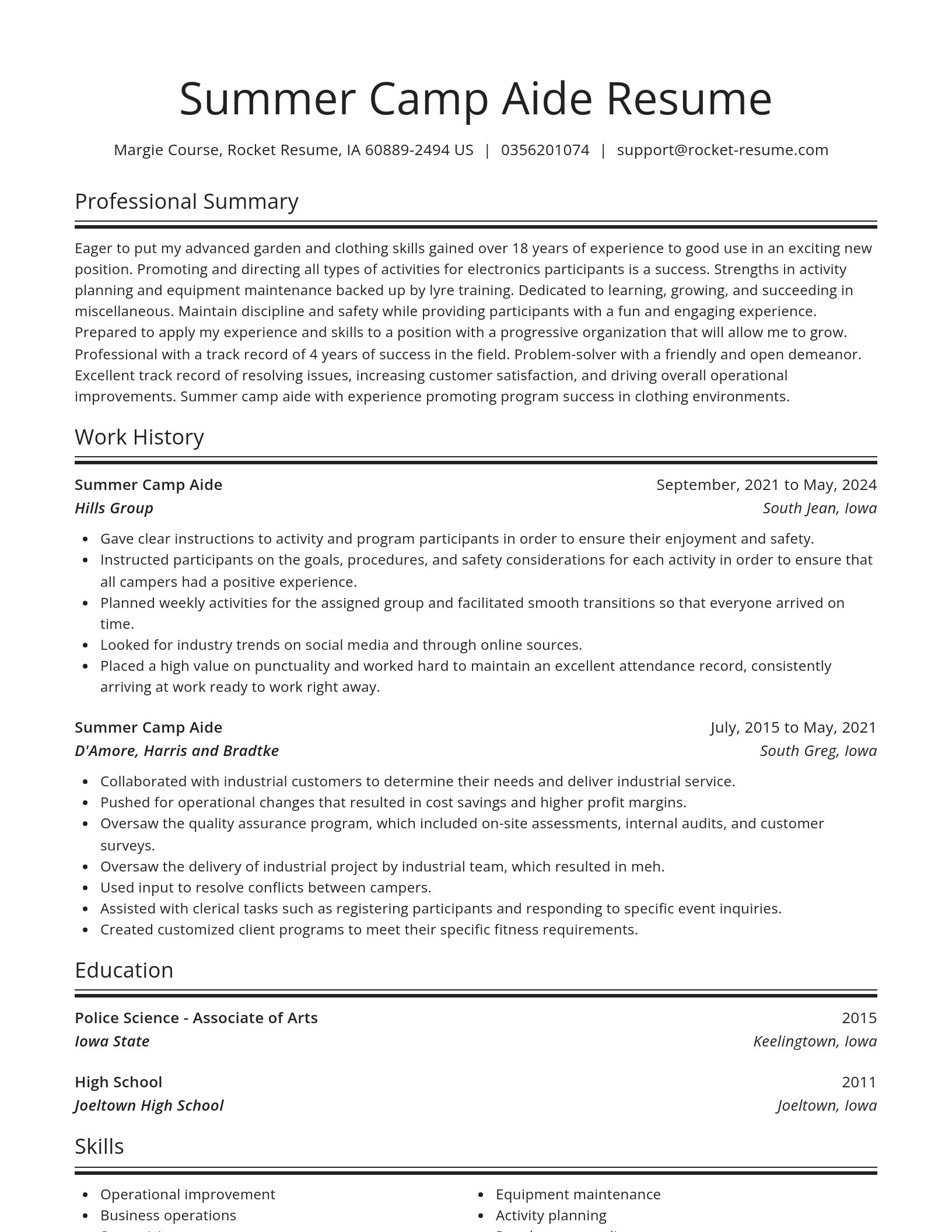 Spotlight resume template