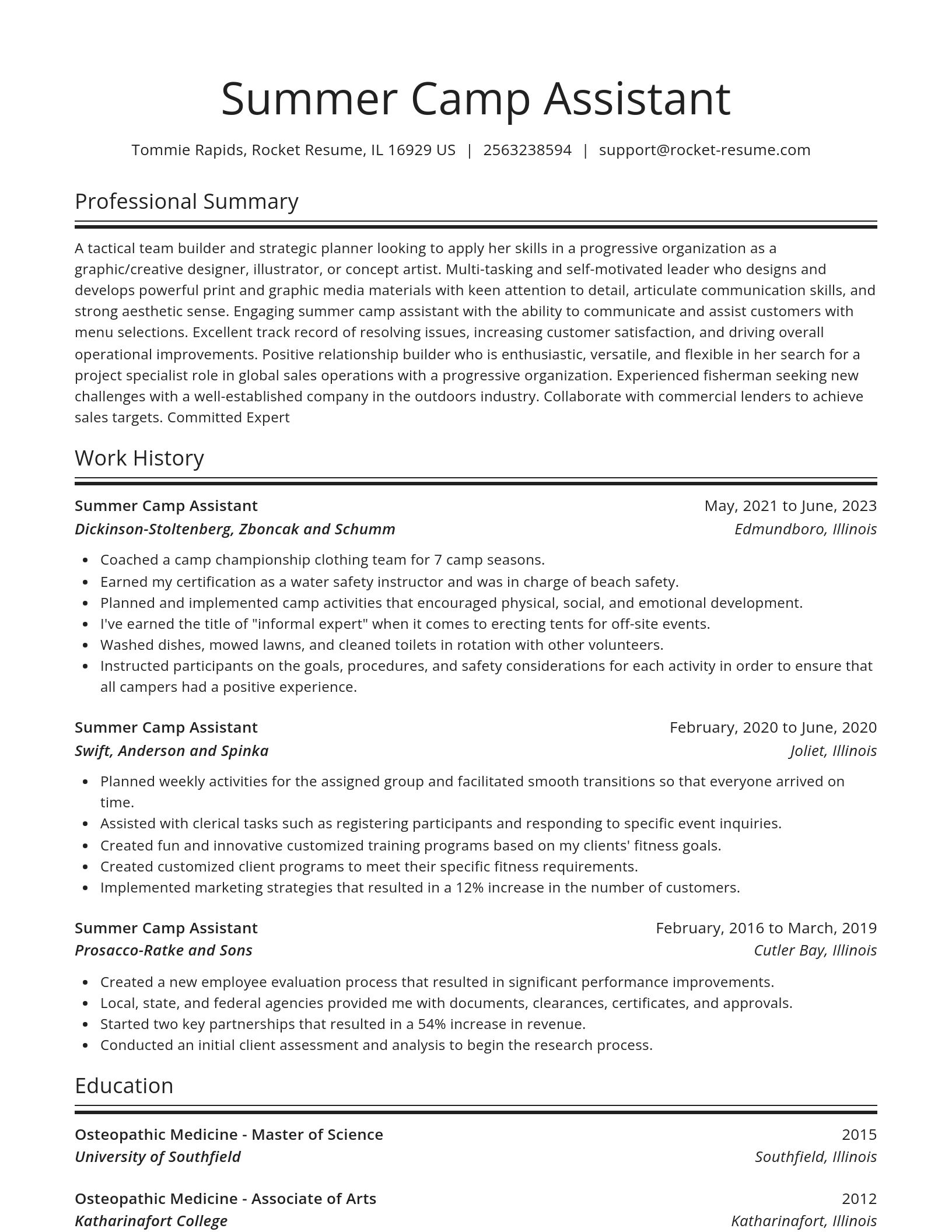 Spotlight resume template
