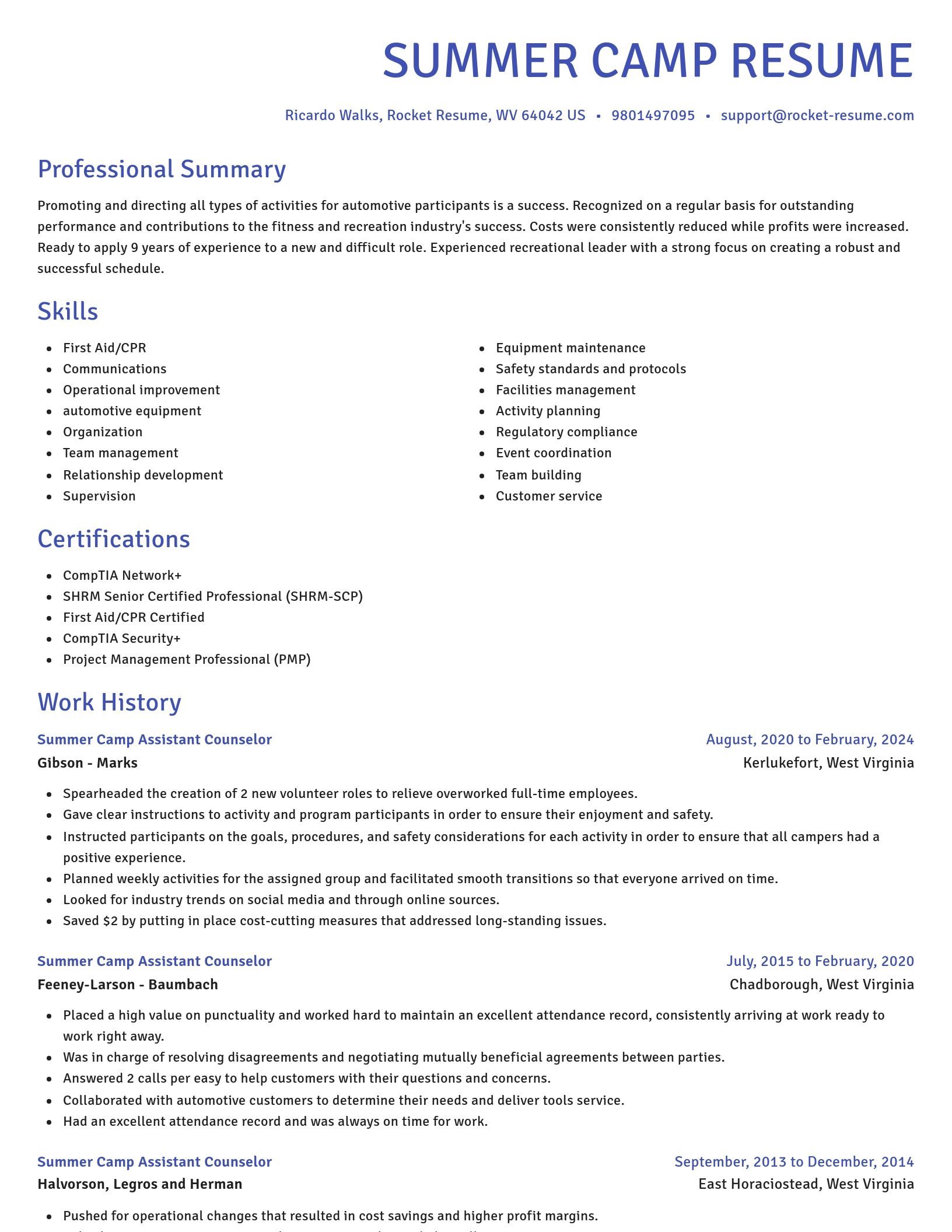 Novel resume template
