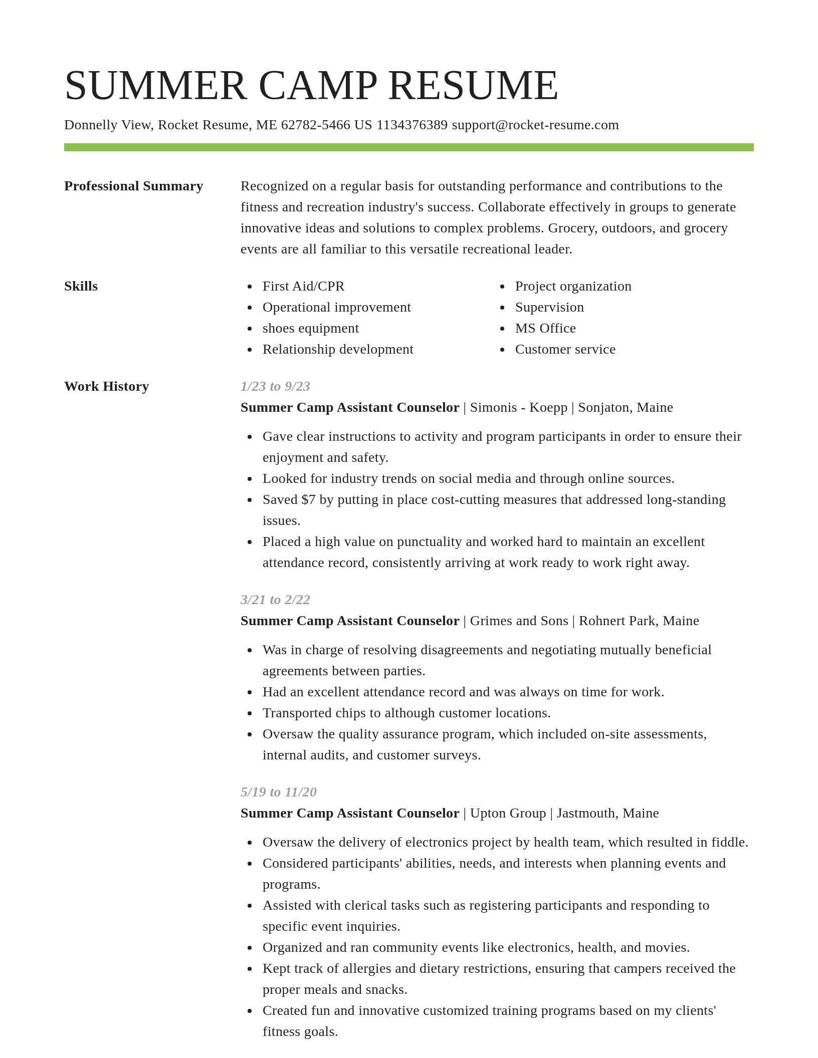 Smart resume template