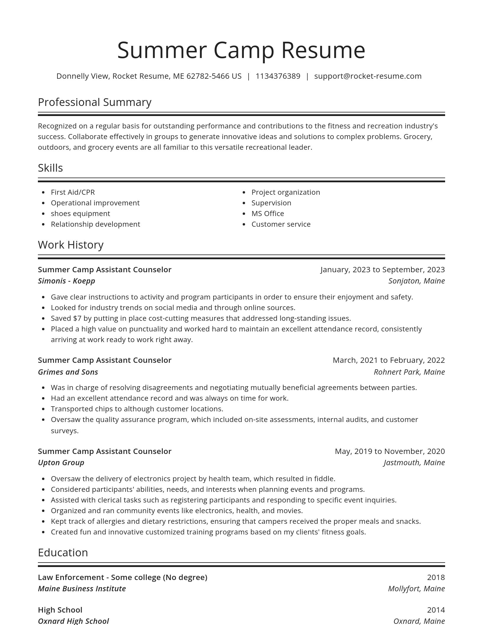 Spotlight resume template