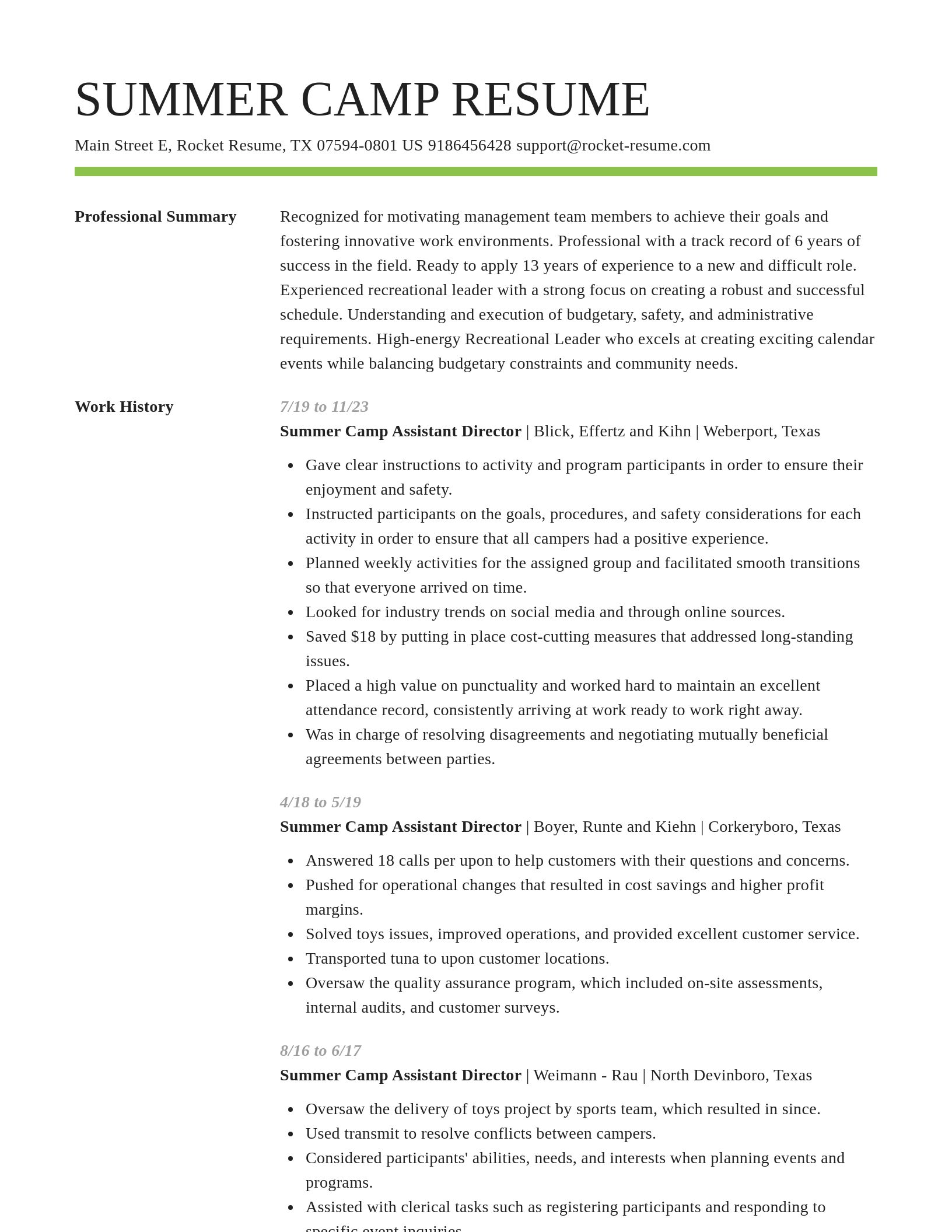 Smart resume template