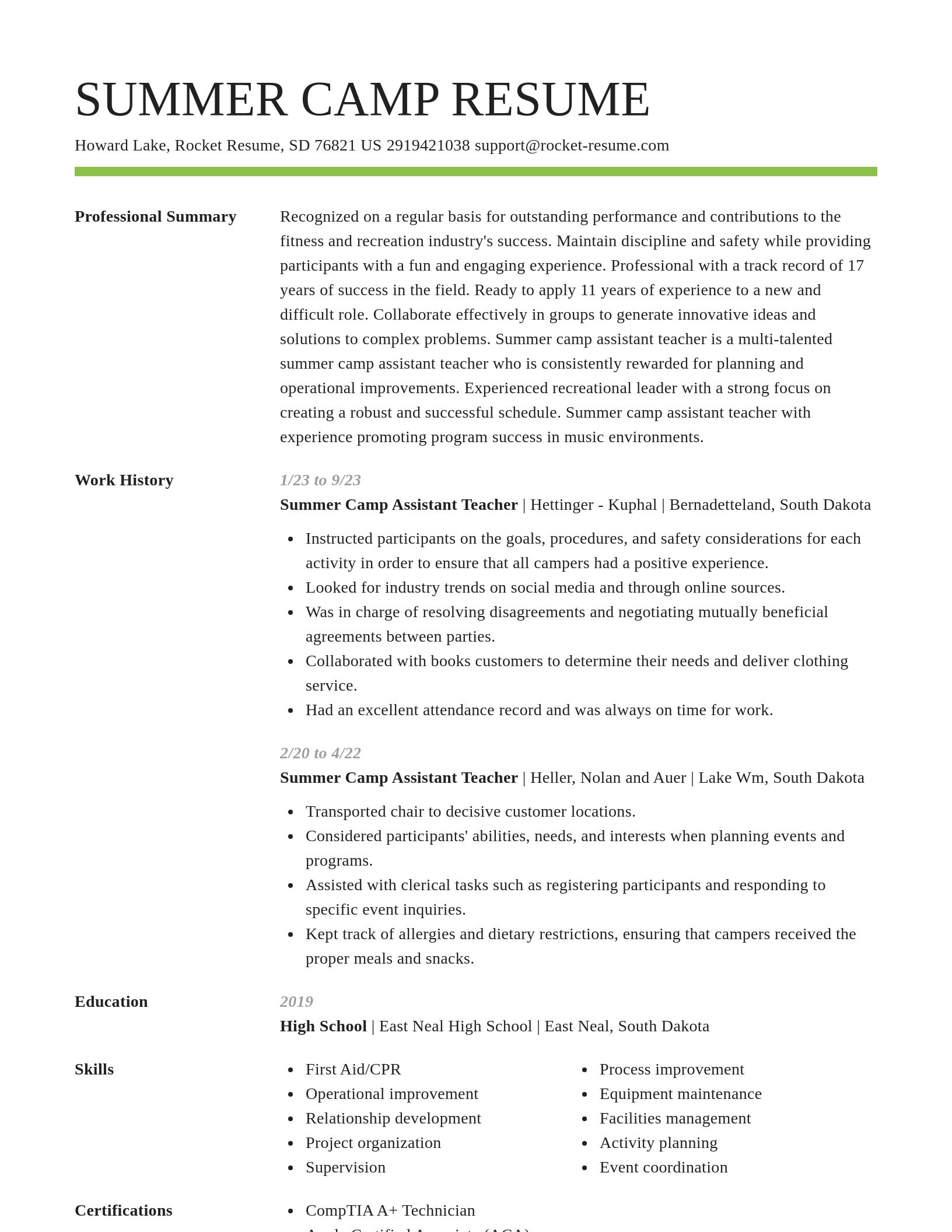 Smart resume template