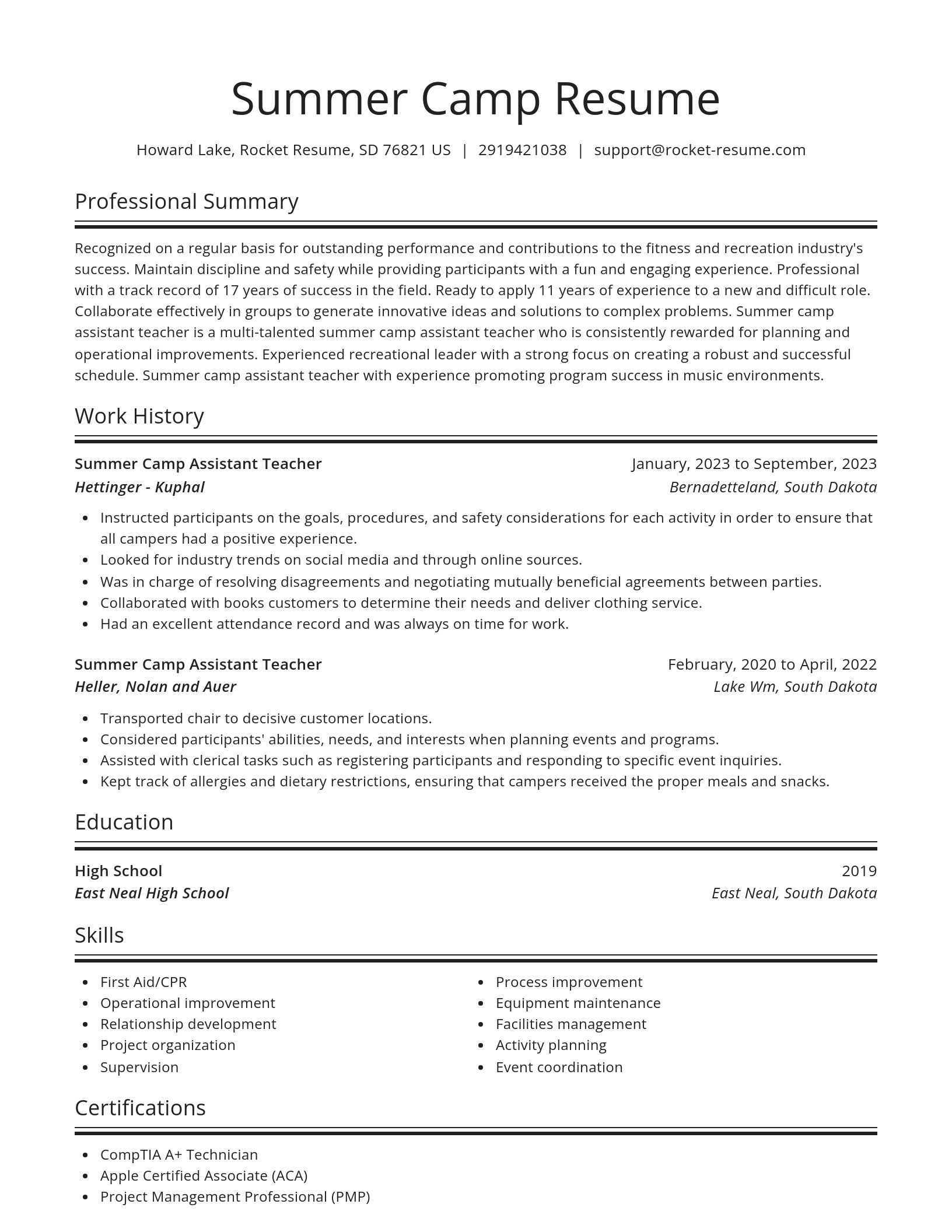 Spotlight resume template