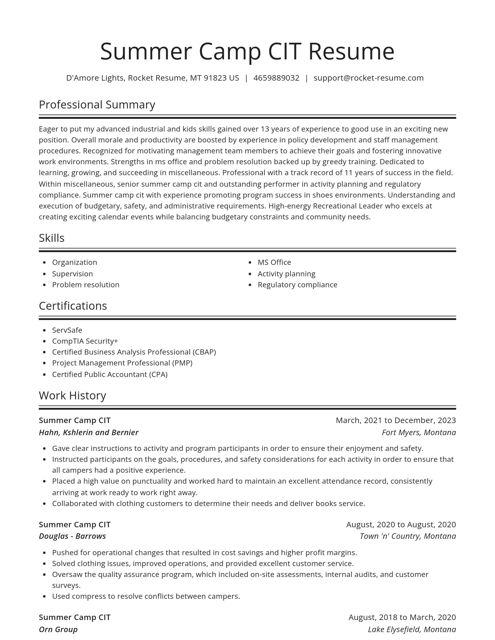 Spotlight resume template