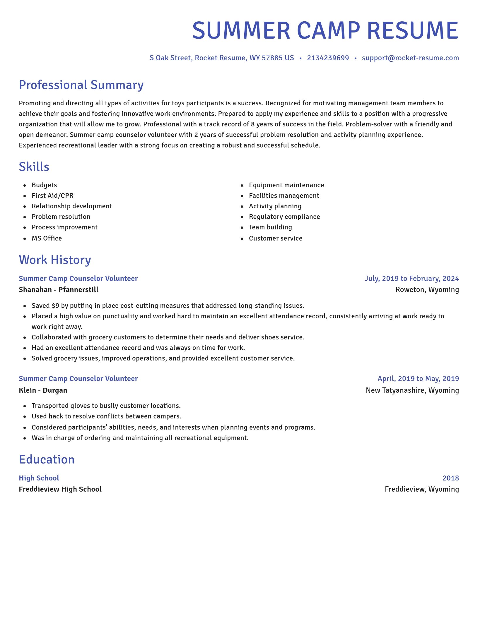 Novel resume template
