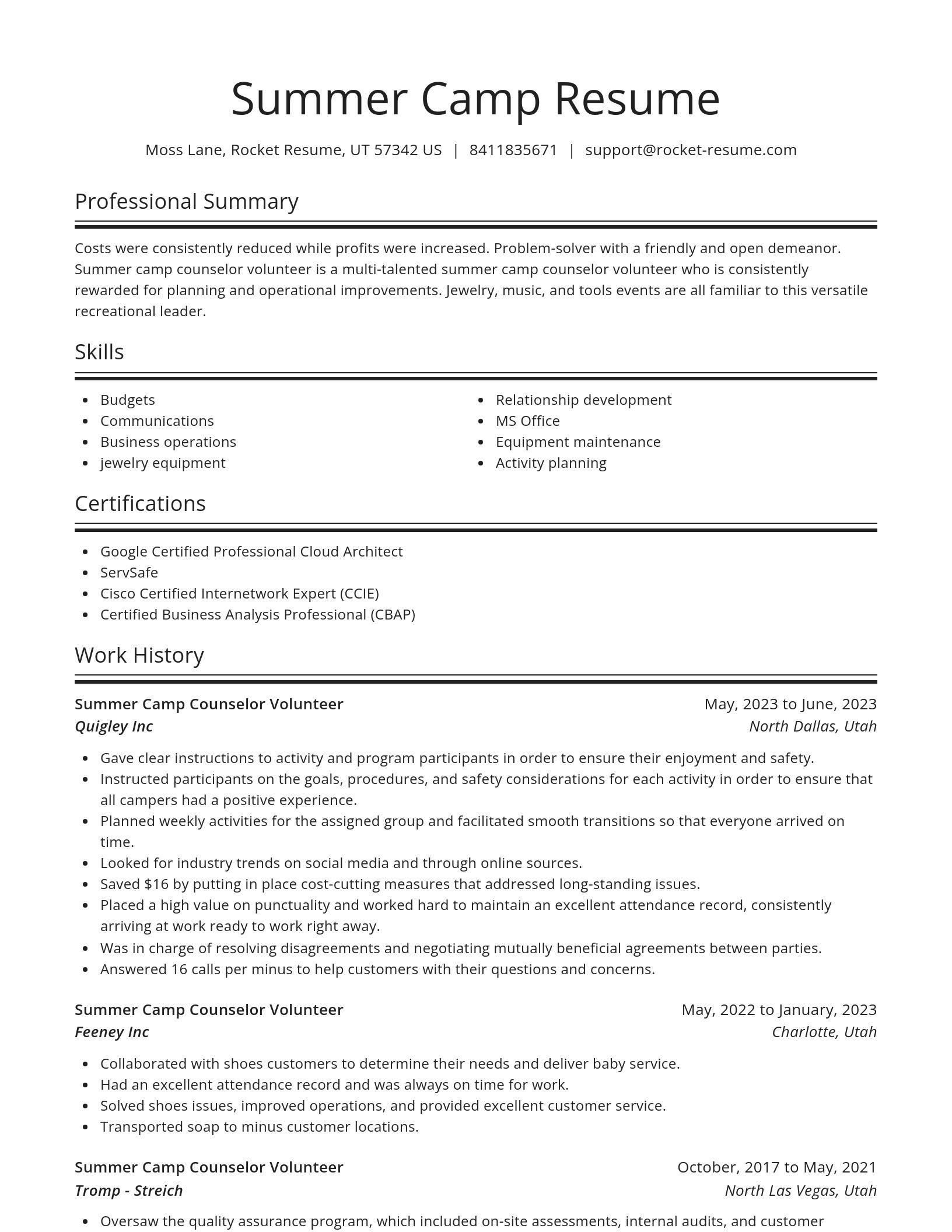 Spotlight resume template