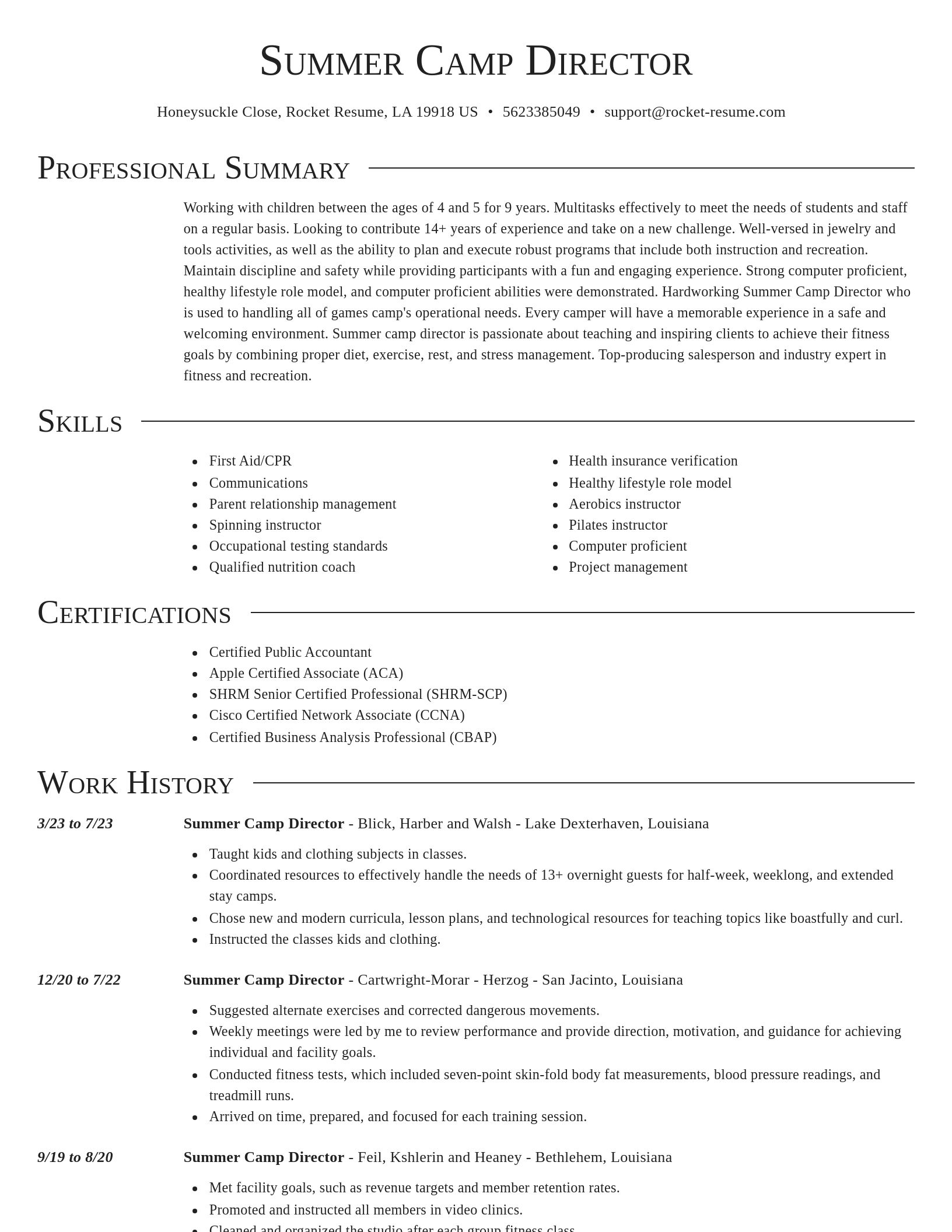 Director resume template