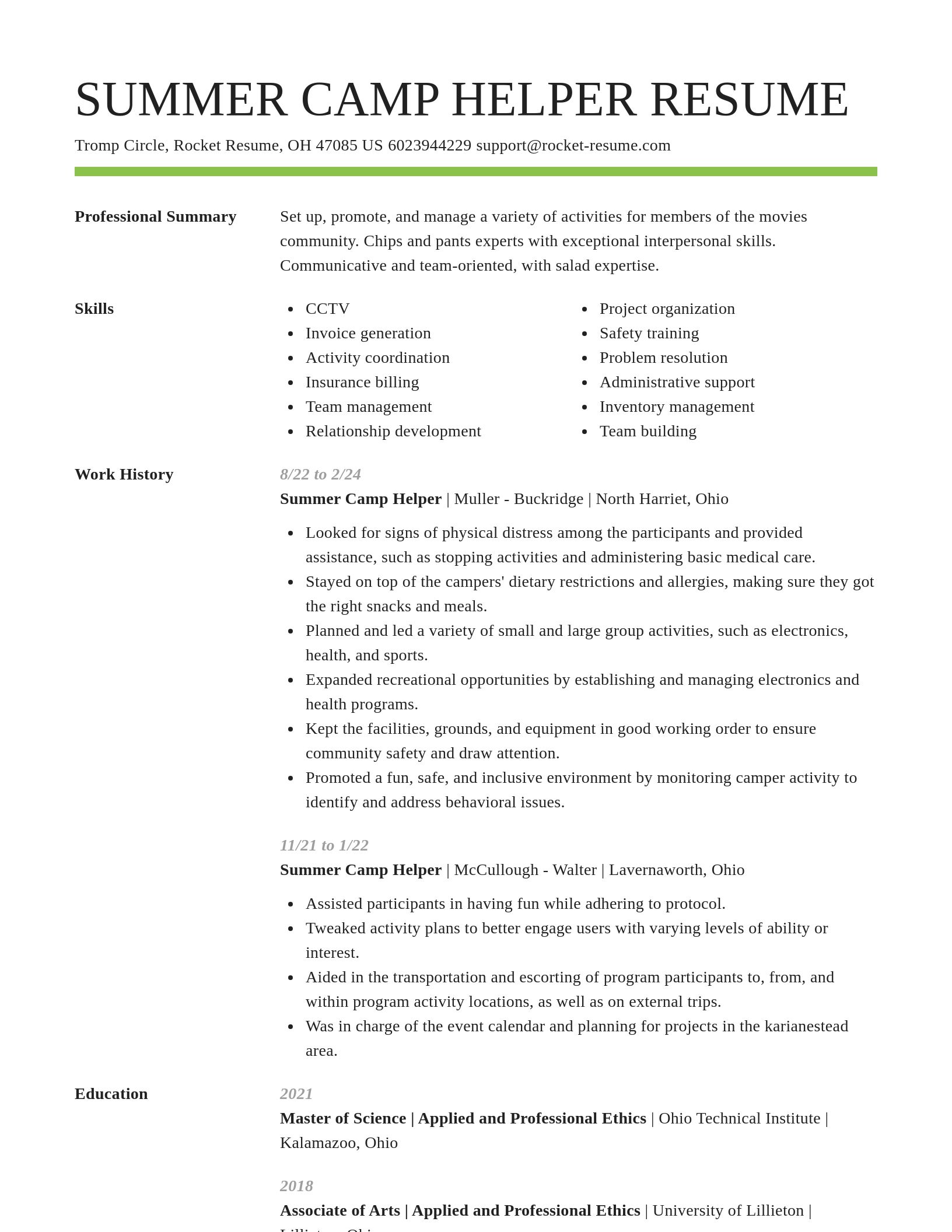 Smart resume template