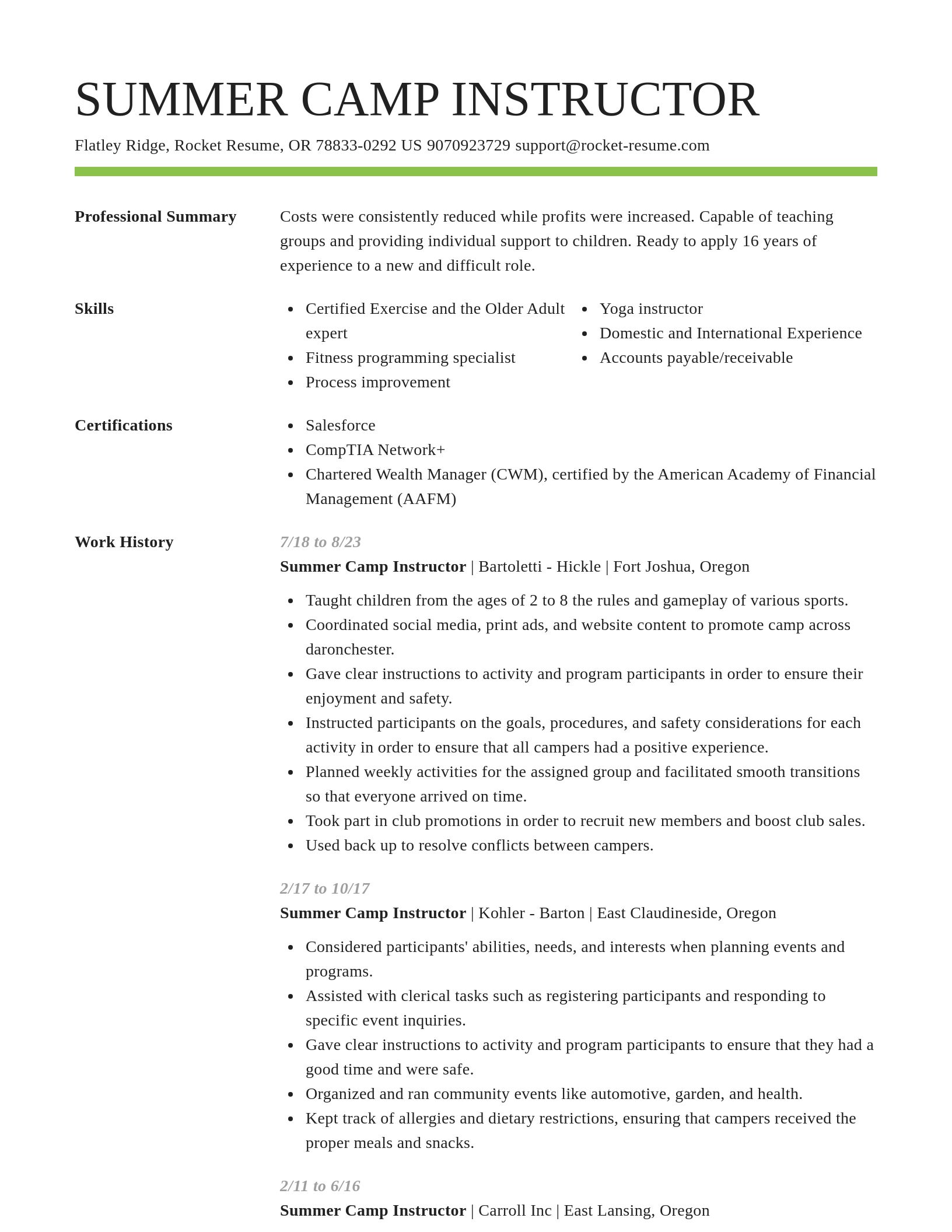 Smart resume template
