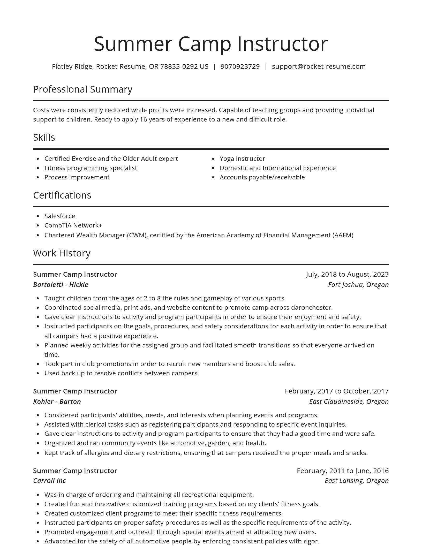 Spotlight resume template