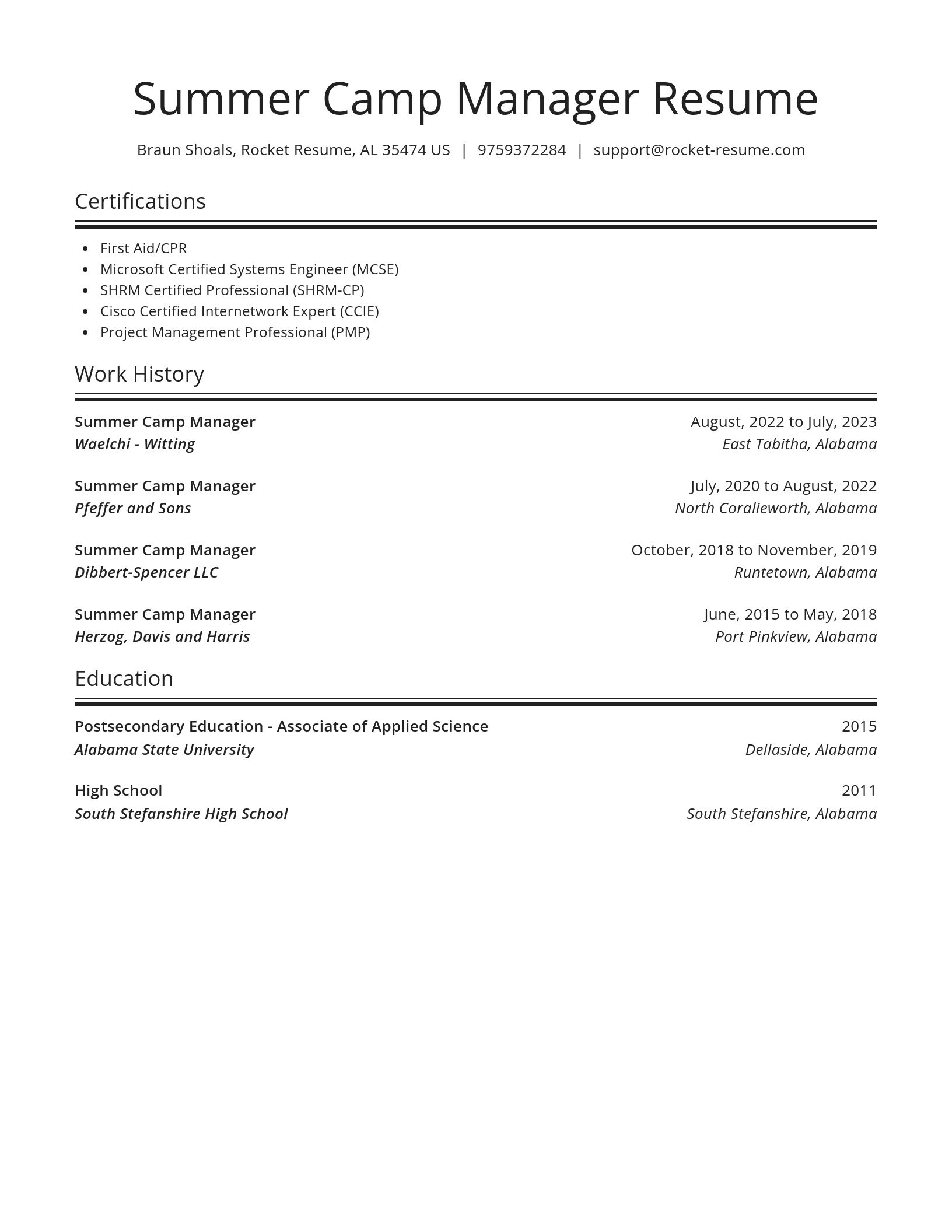 Spotlight resume template