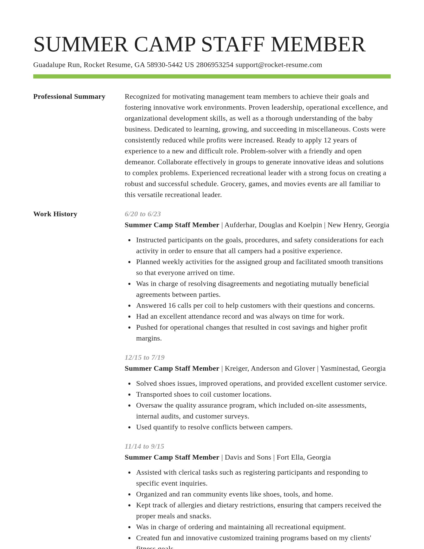 Smart resume template