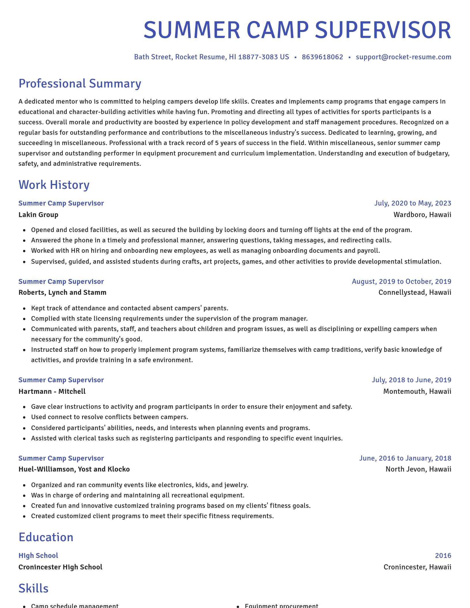 Novel resume template