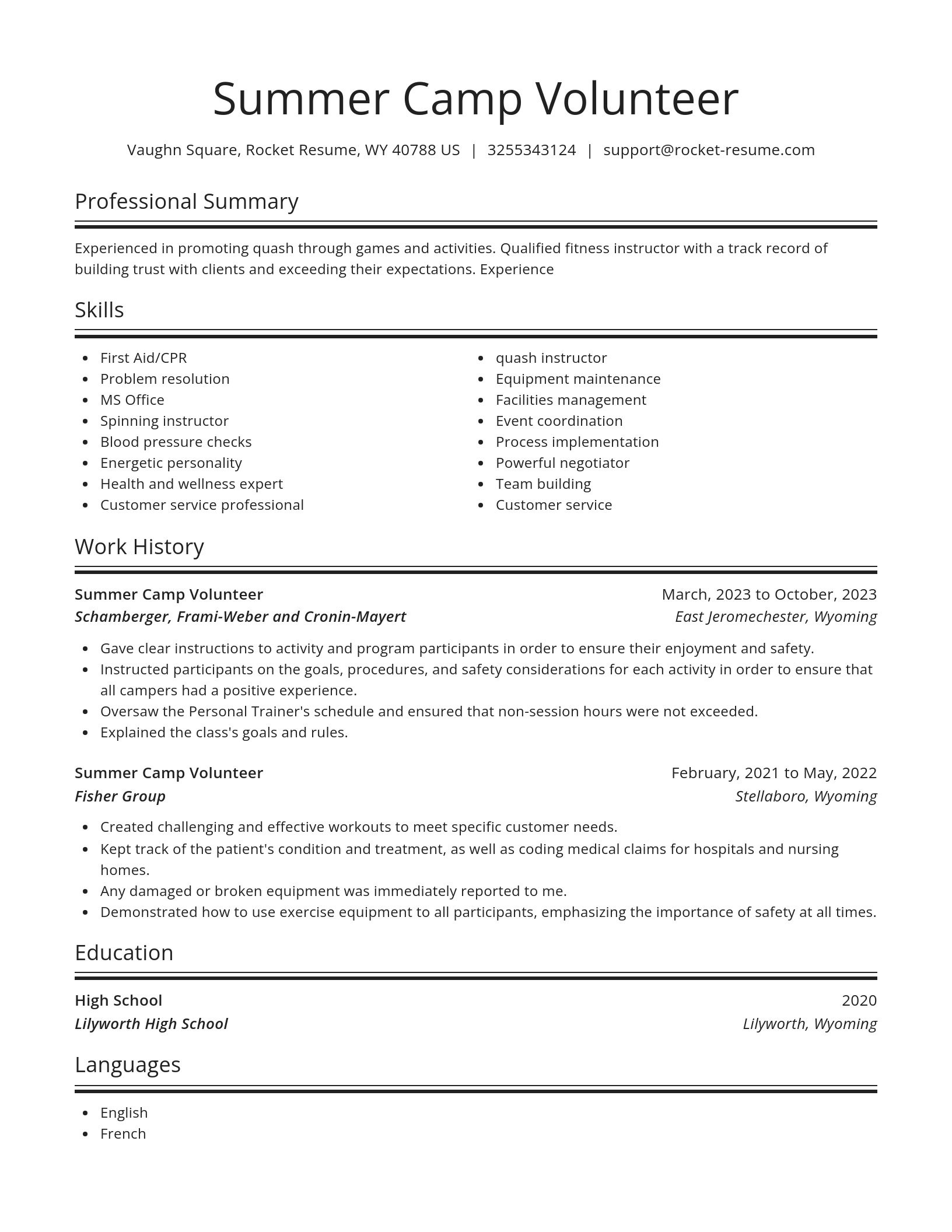 Spotlight resume template