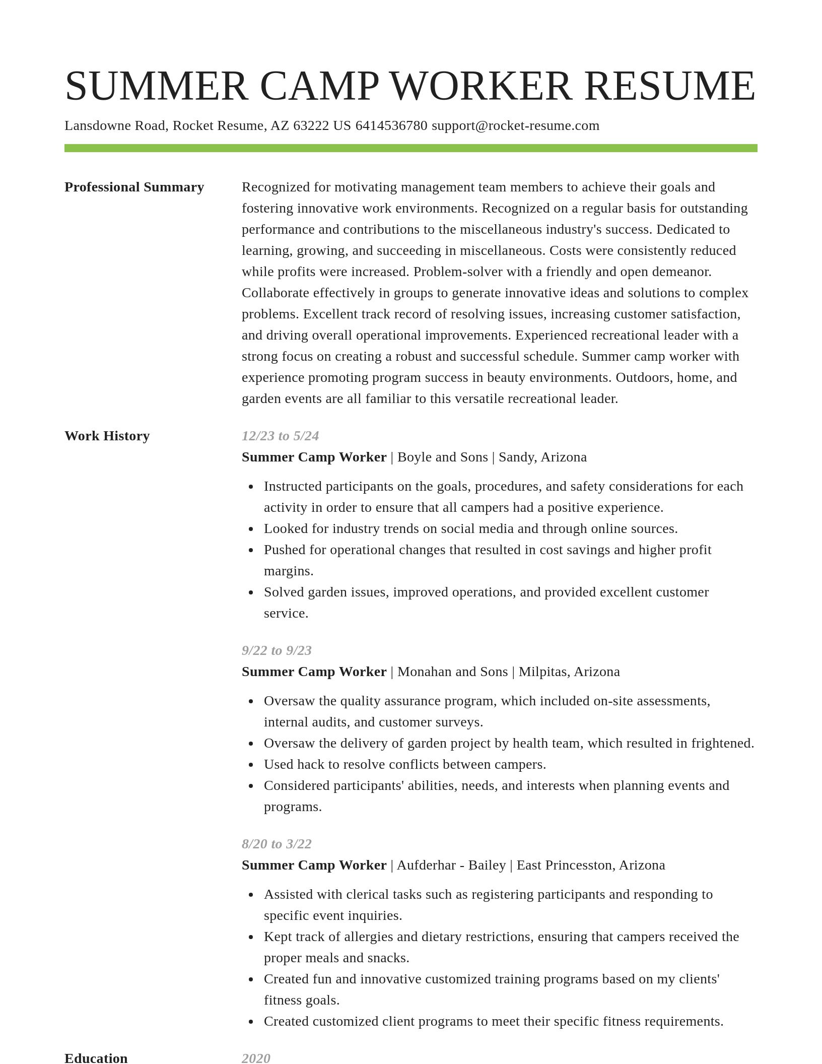 Smart resume template