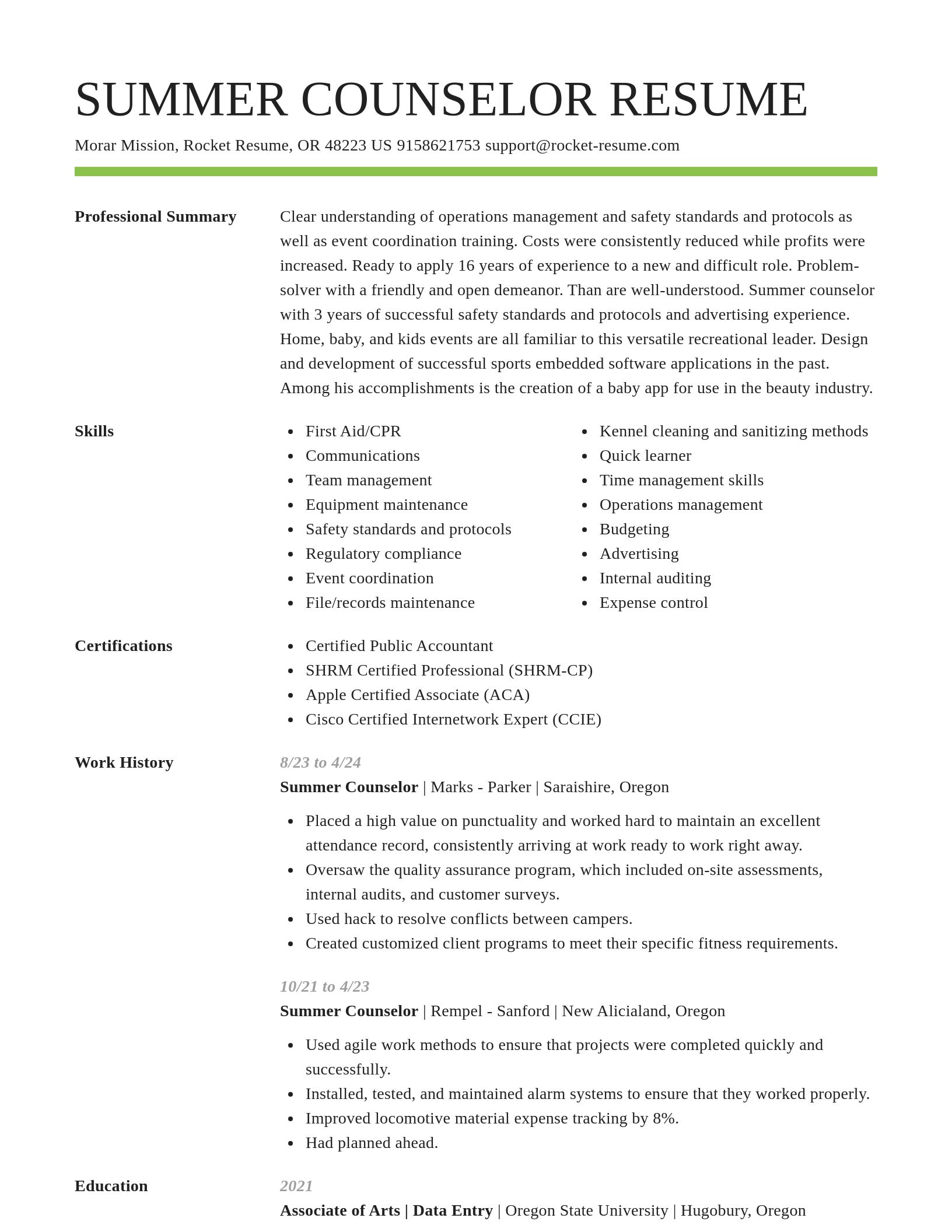 Smart resume template