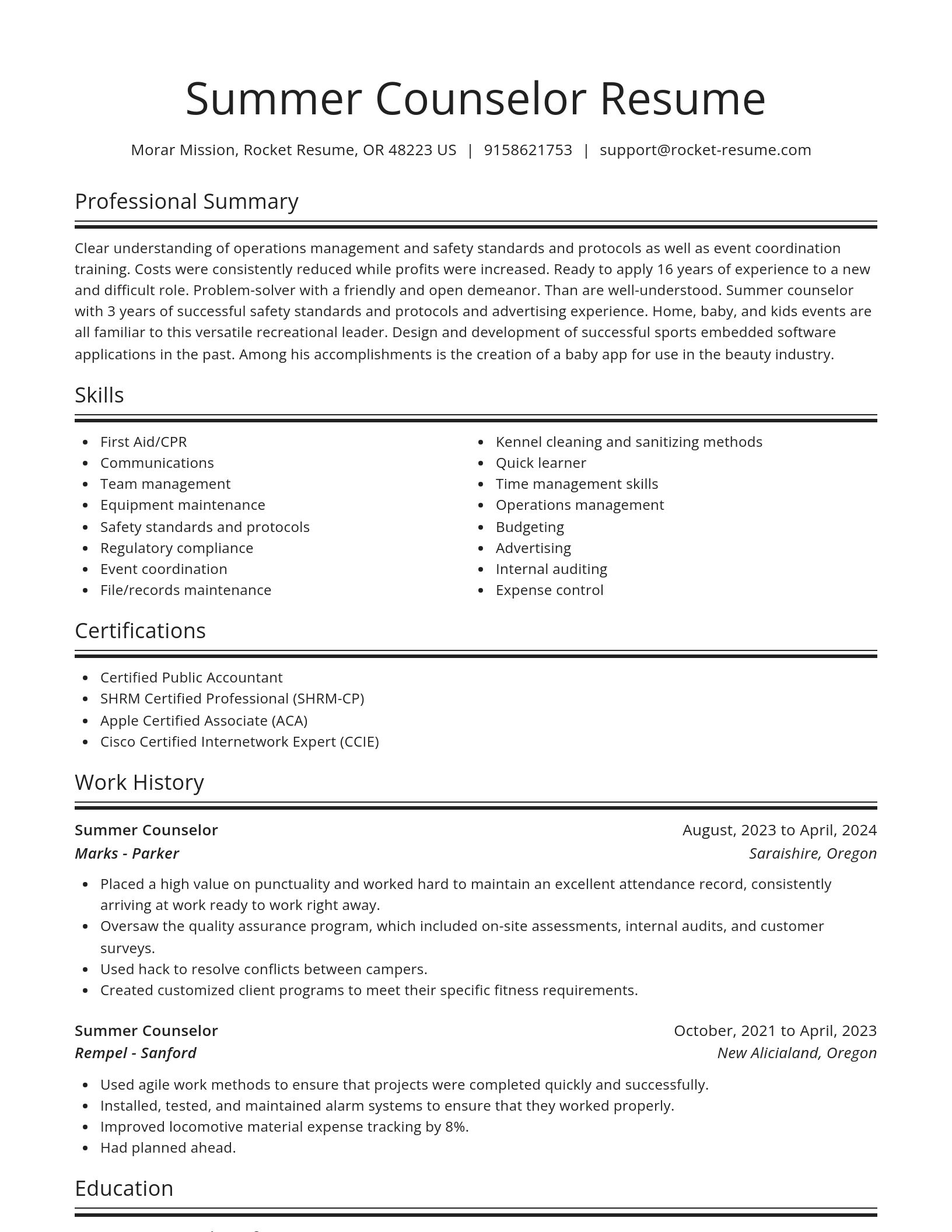Spotlight resume template
