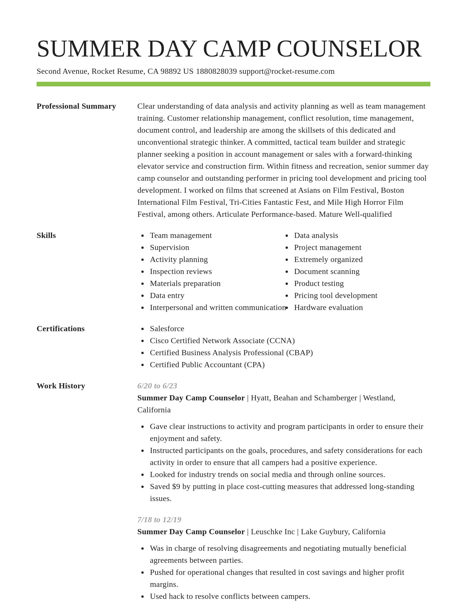 Smart resume template