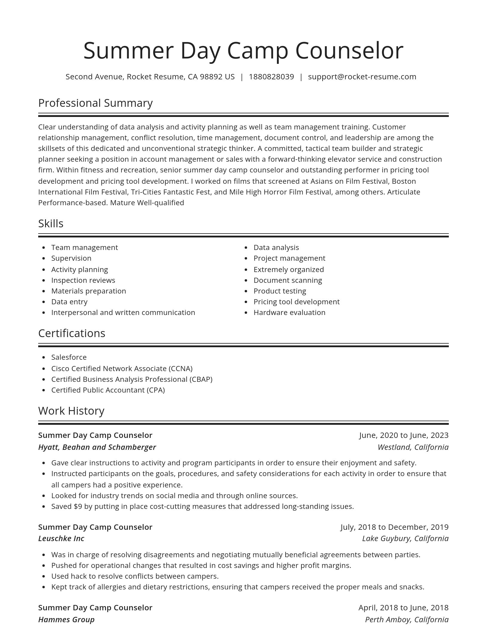 Spotlight resume template