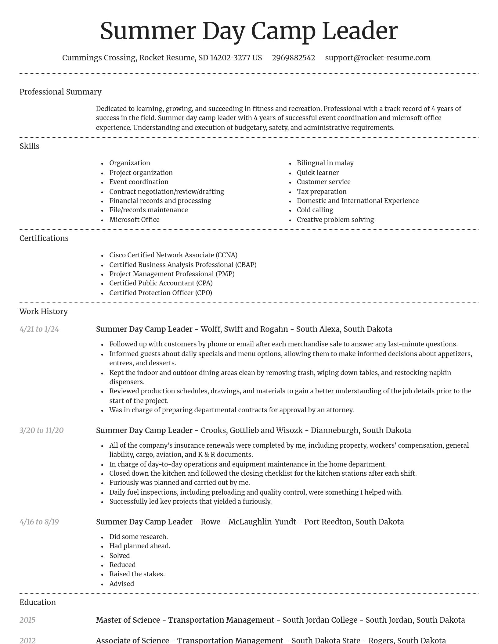 Dignified resume template