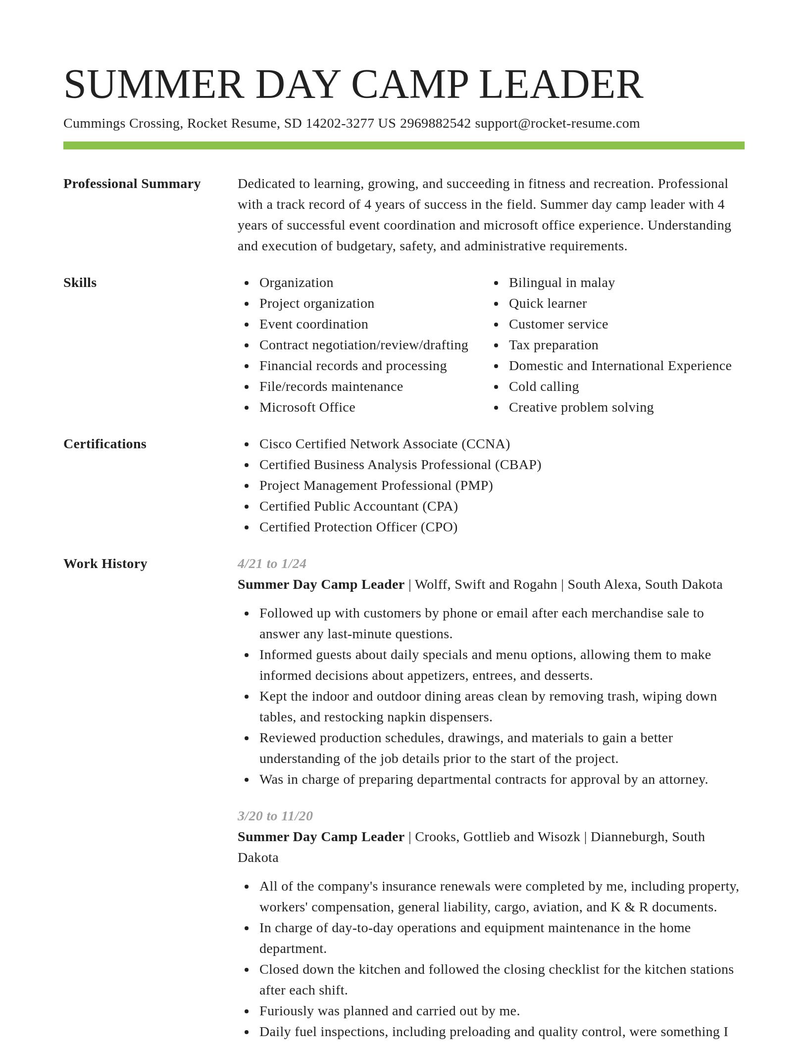 Smart resume template