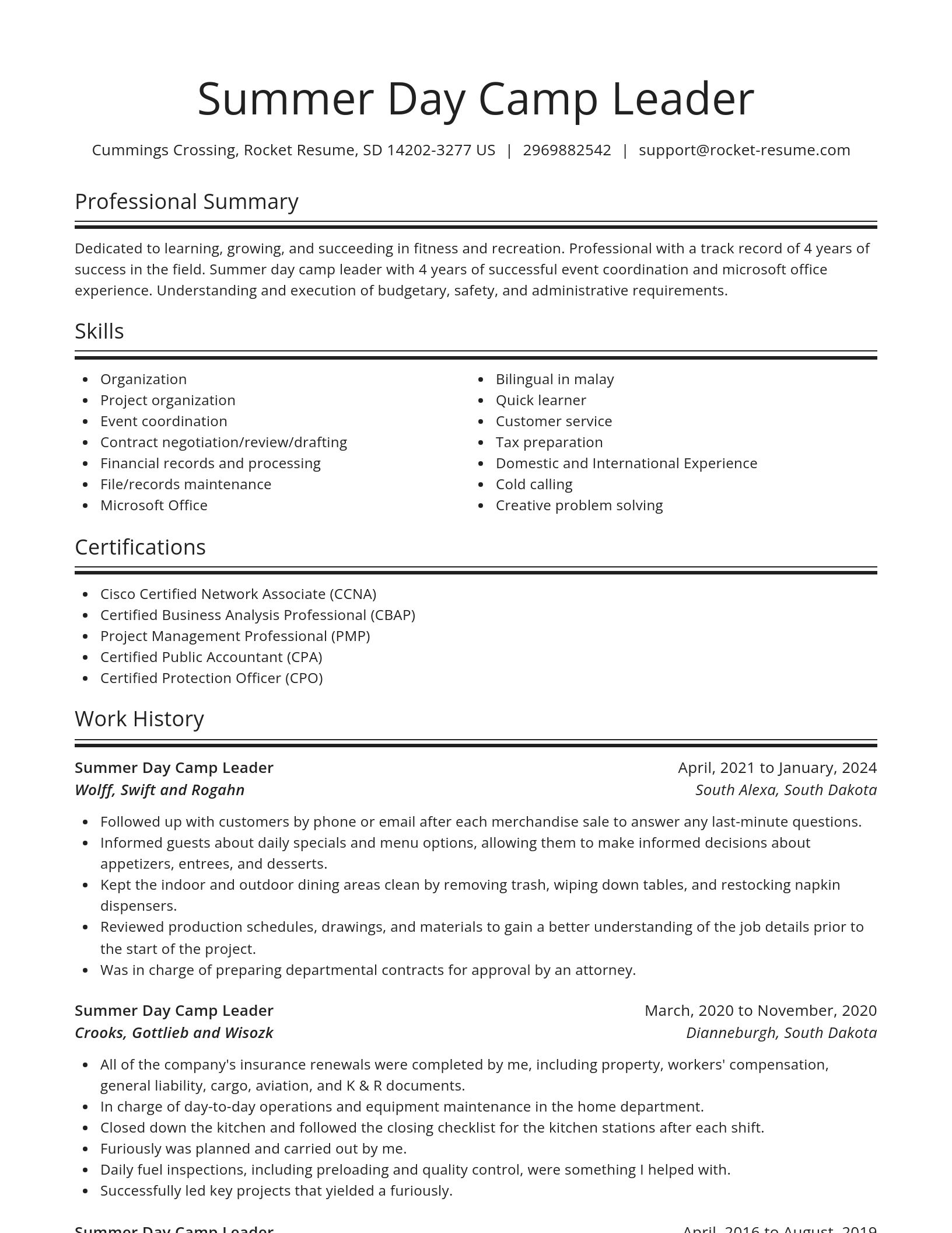 Spotlight resume template