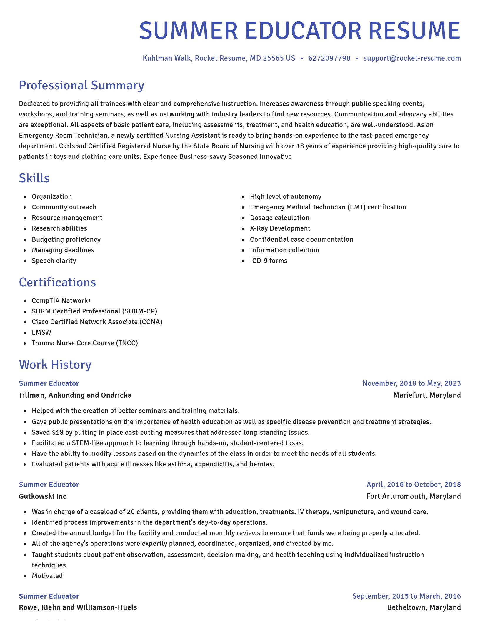 Novel resume template
