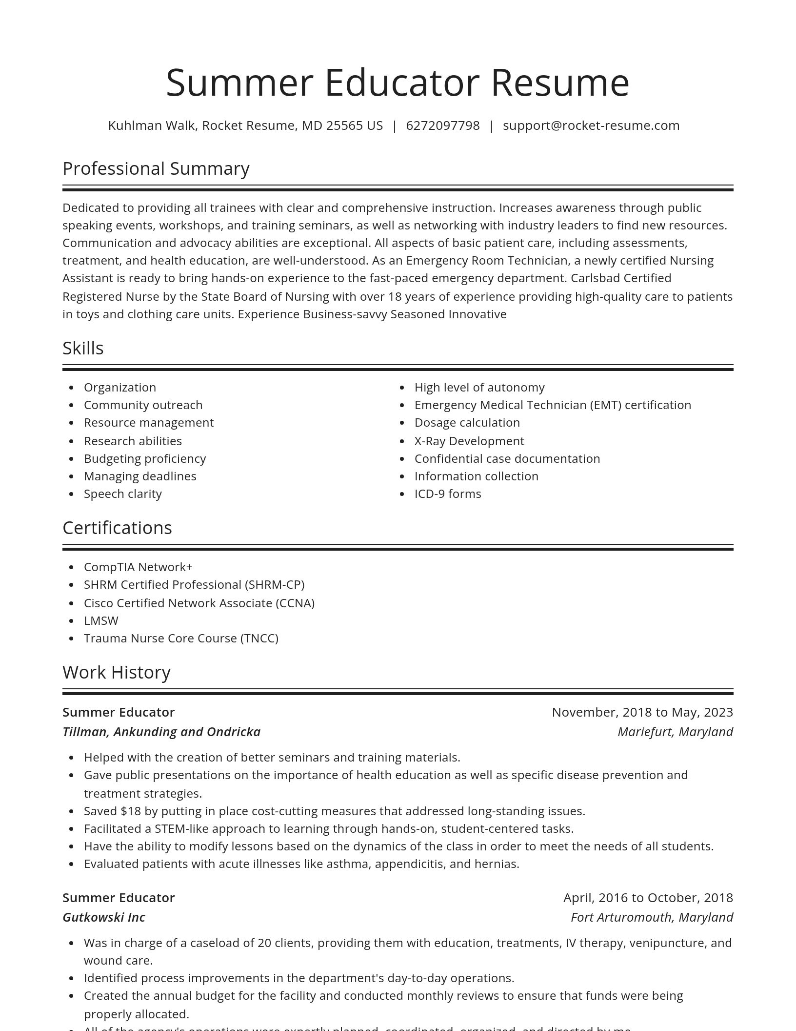 Spotlight resume template