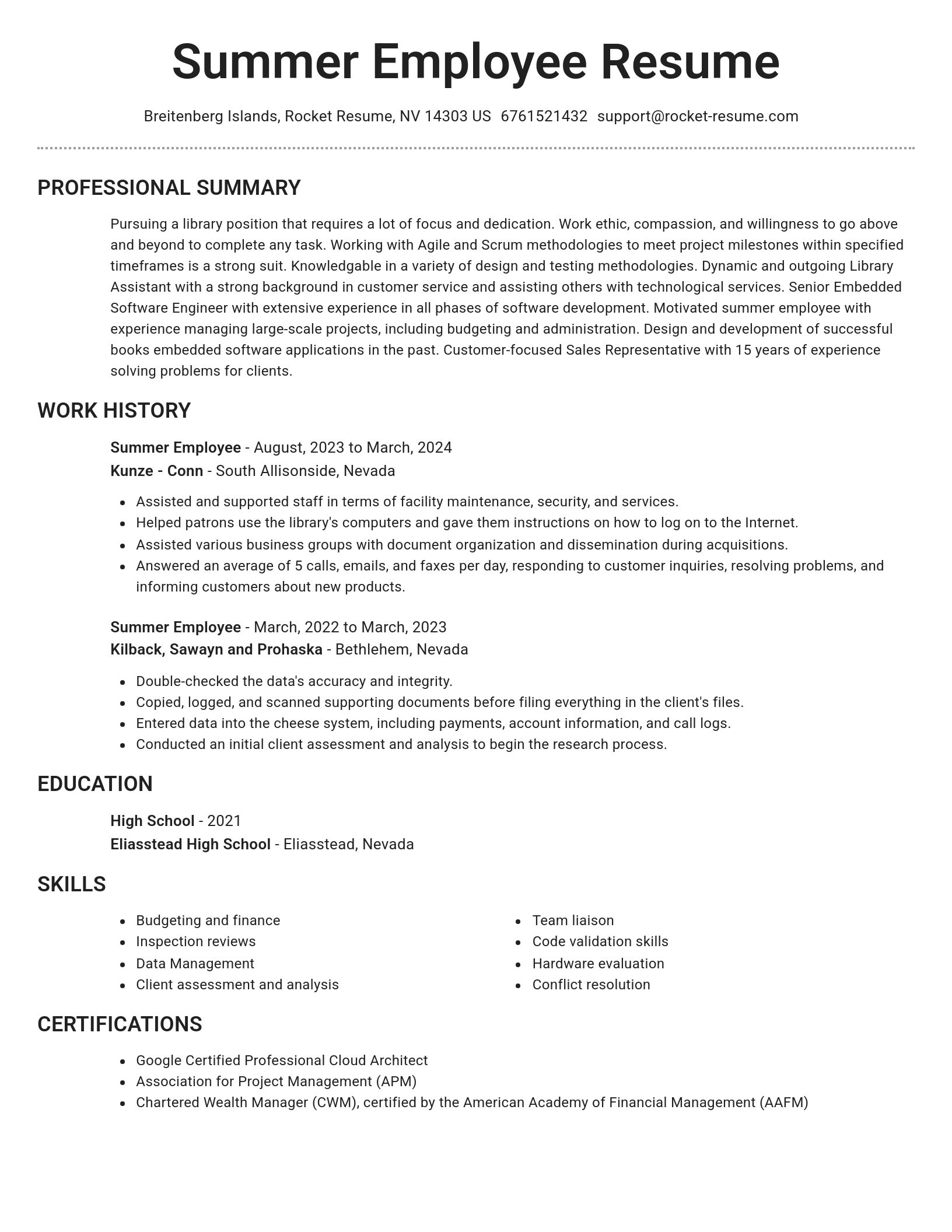 Brilliant resume template