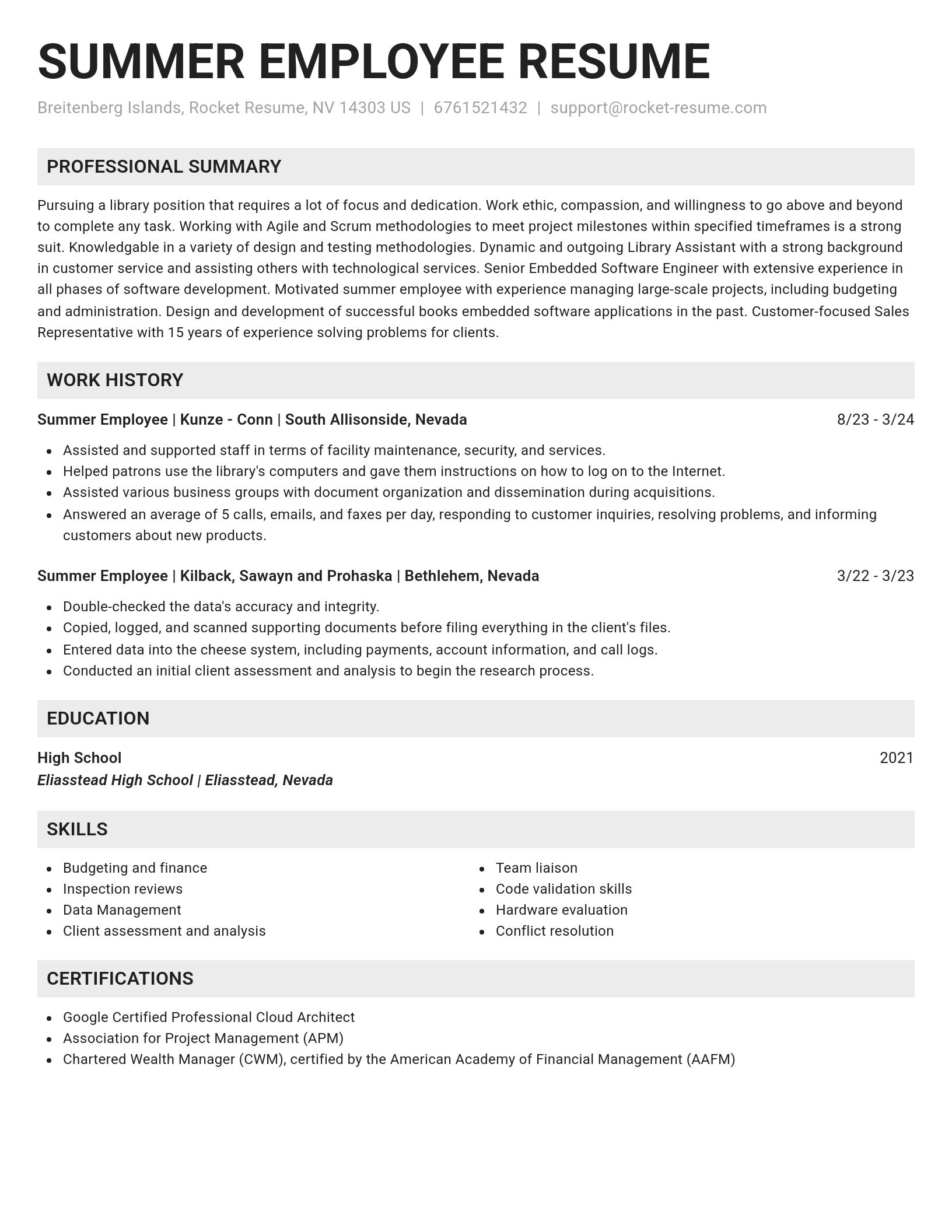 Genius resume template