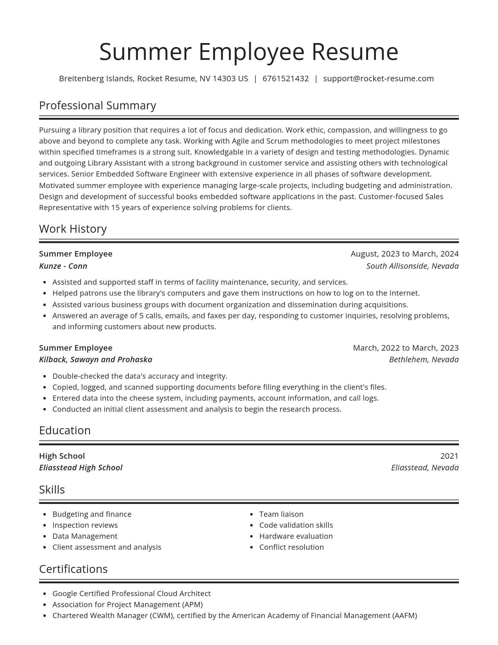 Spotlight resume template