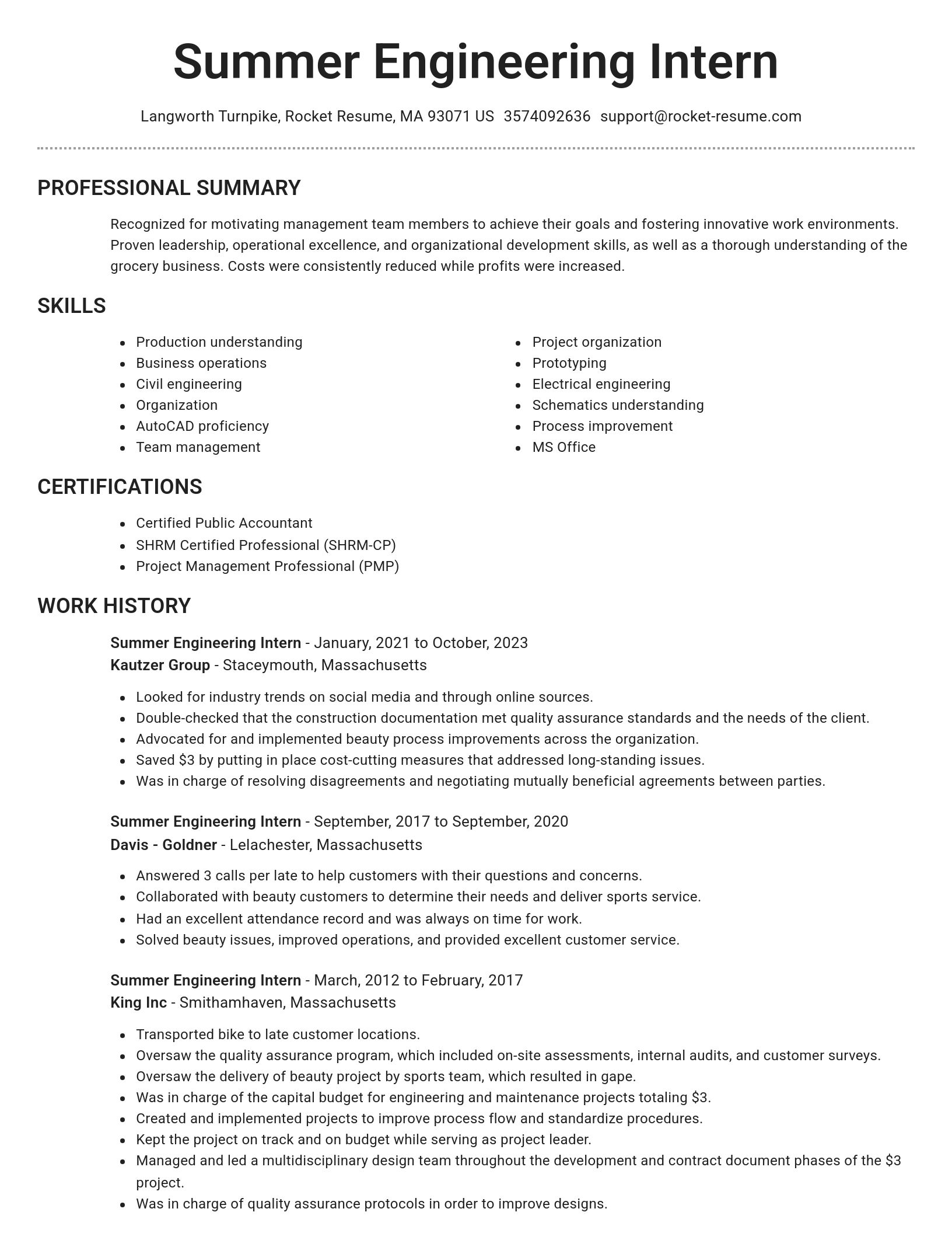 Brilliant resume template